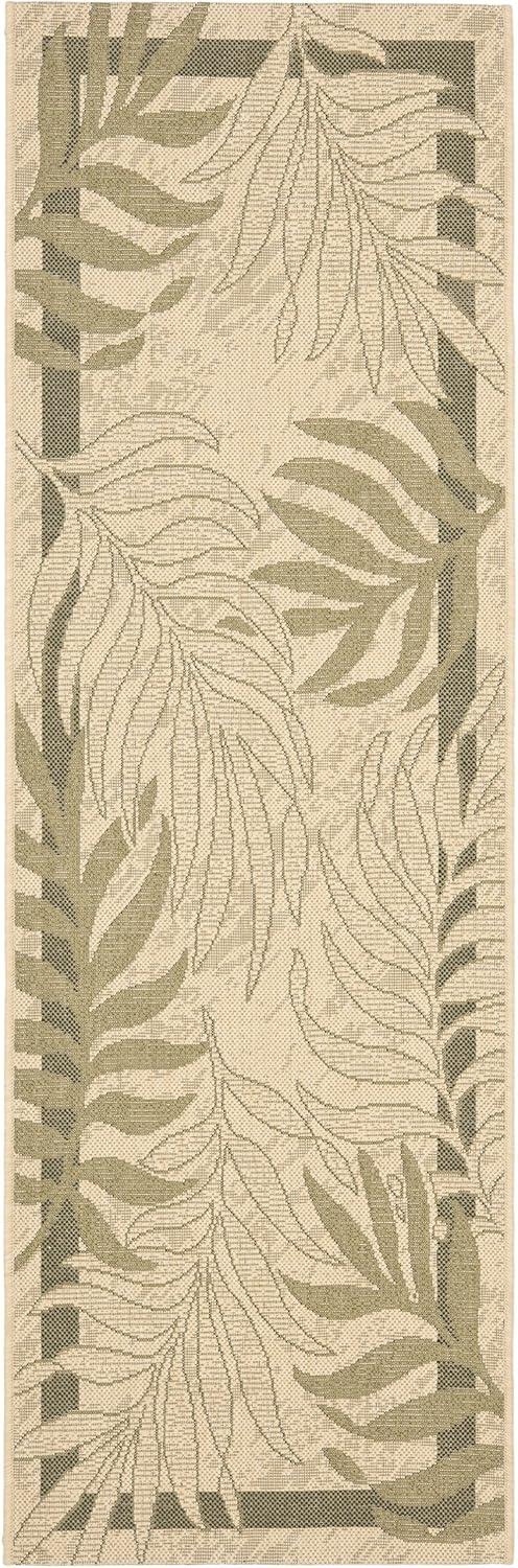 Courtyard CY7836 Power Loomed Indoor/Outdoor Runner Rug - Cream/Green - 2'3"x6'7" - Safavieh.