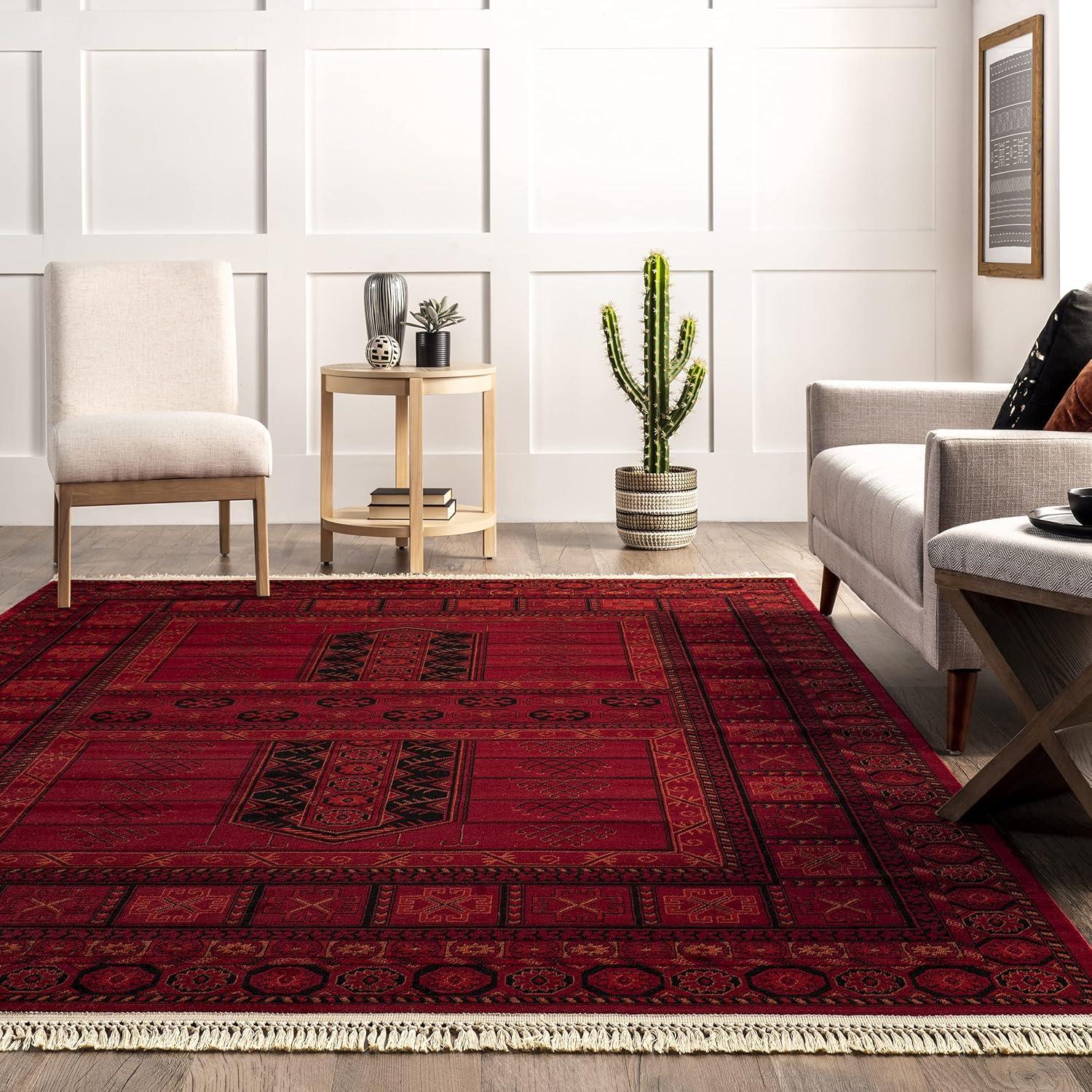 Nuloom Billie Traditional Paneled Fringe Indoor Area Rug