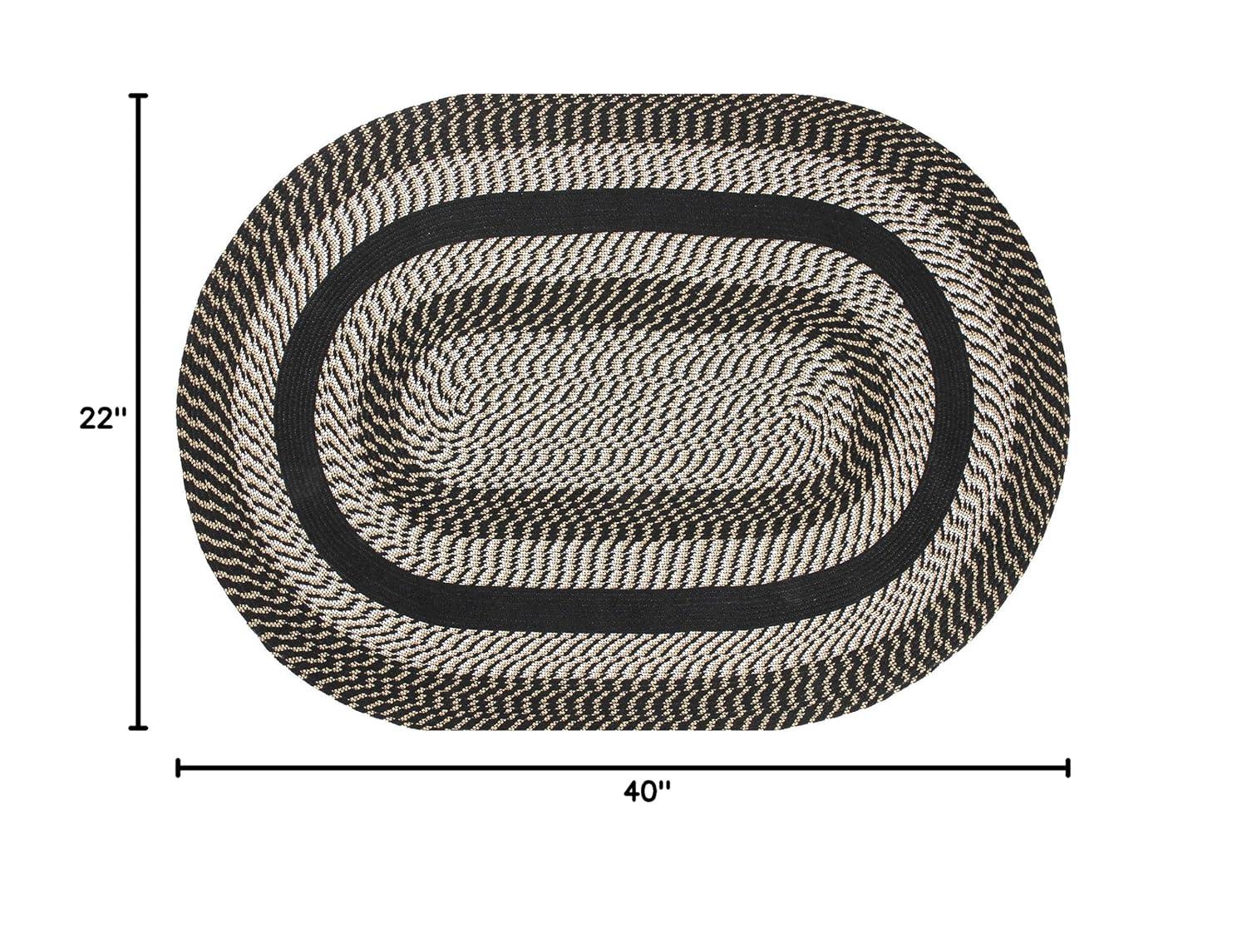 Newport Braid Collection 100% Polypropylene Stripe Pattern Reversible Indoor Utility Rug - Better Trends