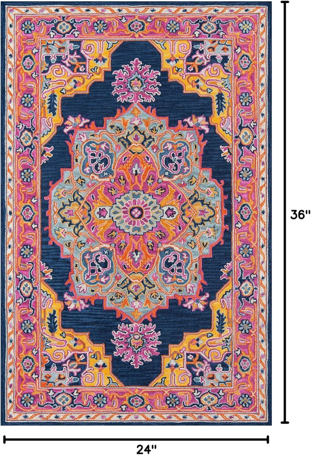 Momeni Traditional Rectangle Area Rug, Navy, 2' X 3'