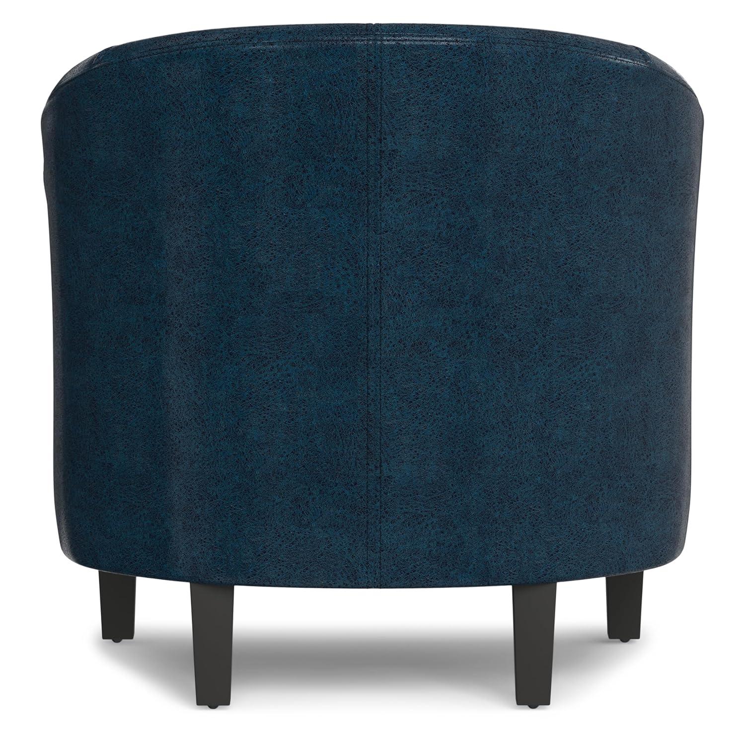 Simpli Home Austin 30"W Upholstered Vegan Faux Leather Contemporary Tub Accent Chair with High Arms and Deep Seat