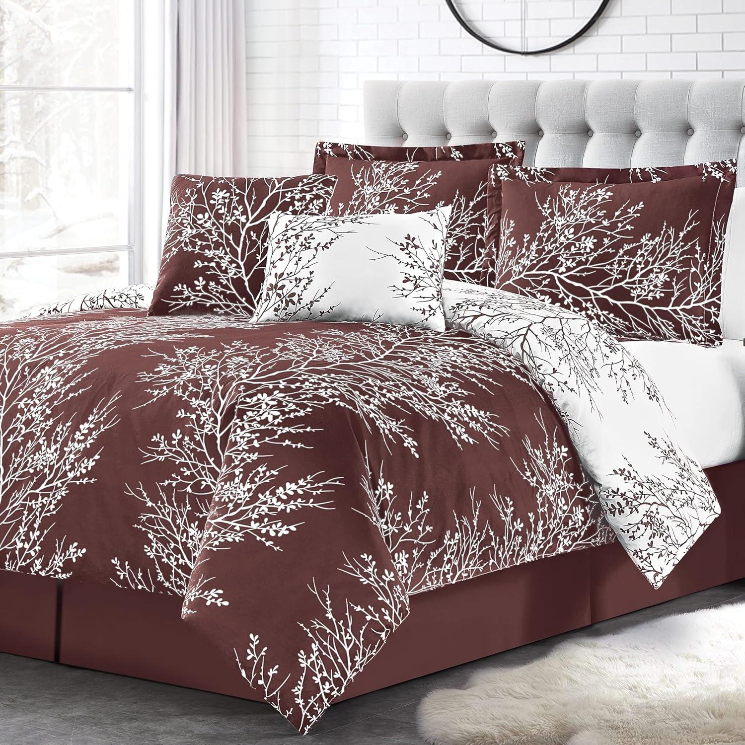 Twin Chocolate Microfiber Reversible Comforter Set