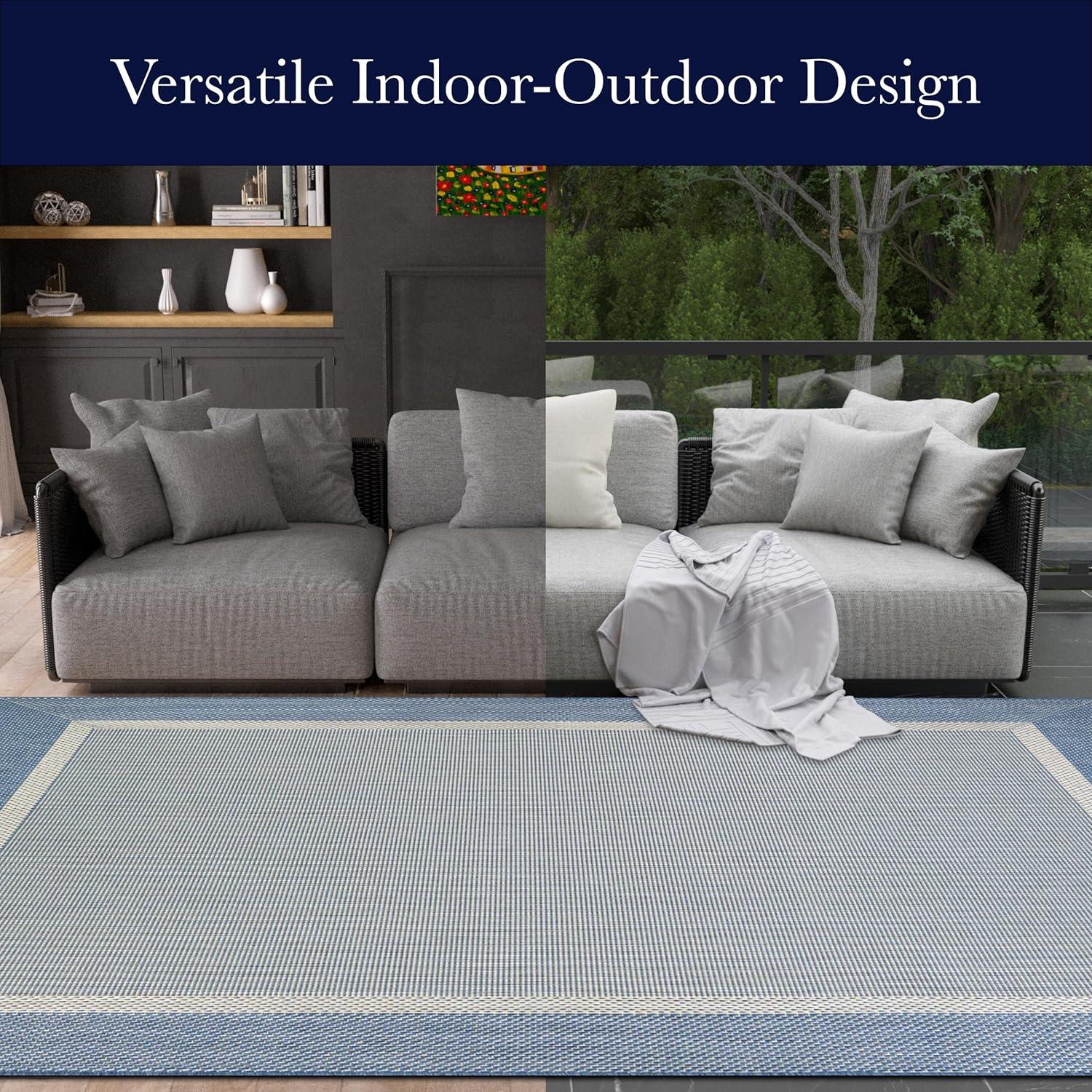 Couristan Recife Outdoor Area Rug - Stria Texture 2' X 3'7" Rectangle in Natural and Green Color, Hose Washable, Pet Friendly, Patio and Home Decor