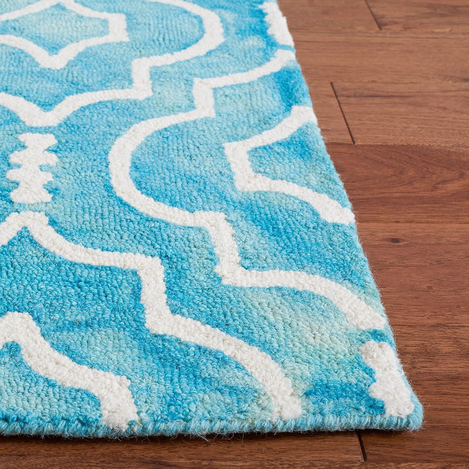 Dip Dye DDY538 Hand Tufted Indoor Area Rug - Turquoise/Ivory - 8'x10' - Safavieh
