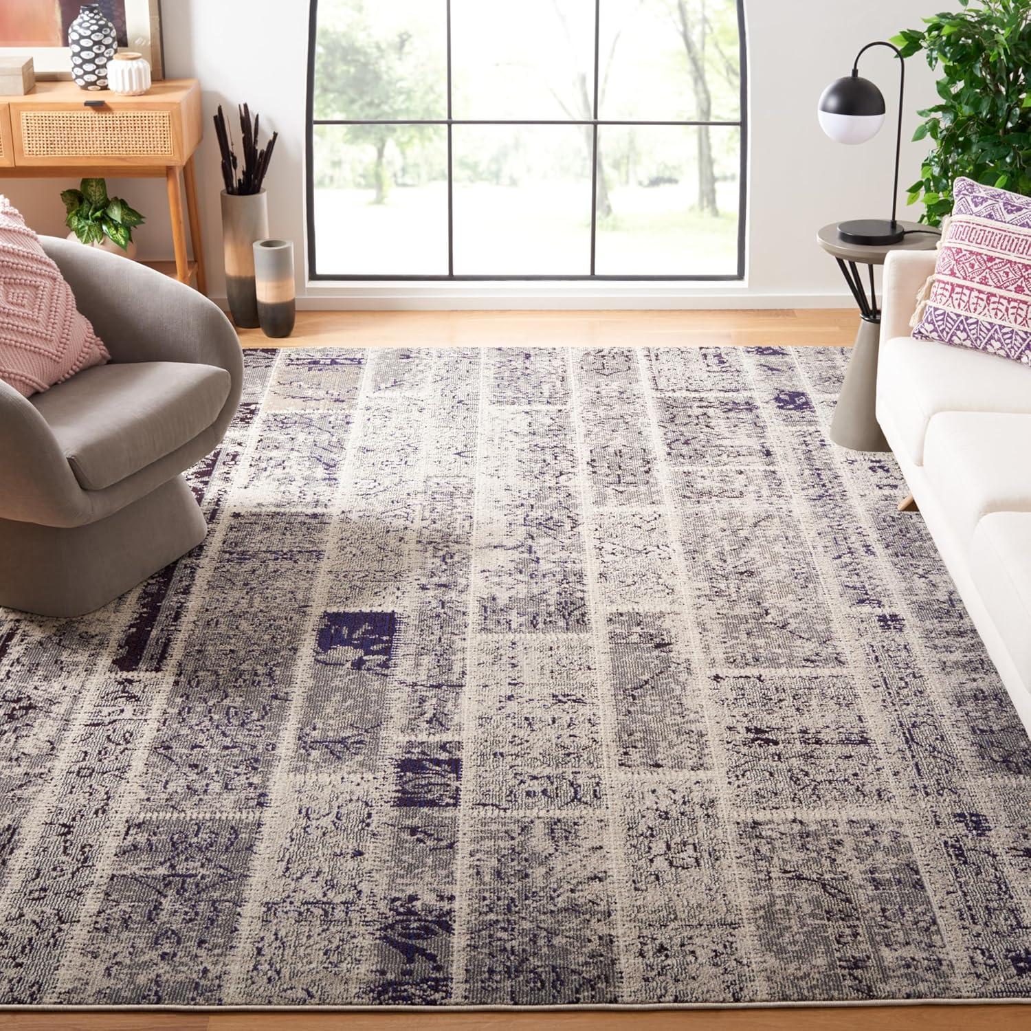 SAFAVIEH Monaco Gerard Geometric Area Rug, Grey/Multi, 9' x 12'