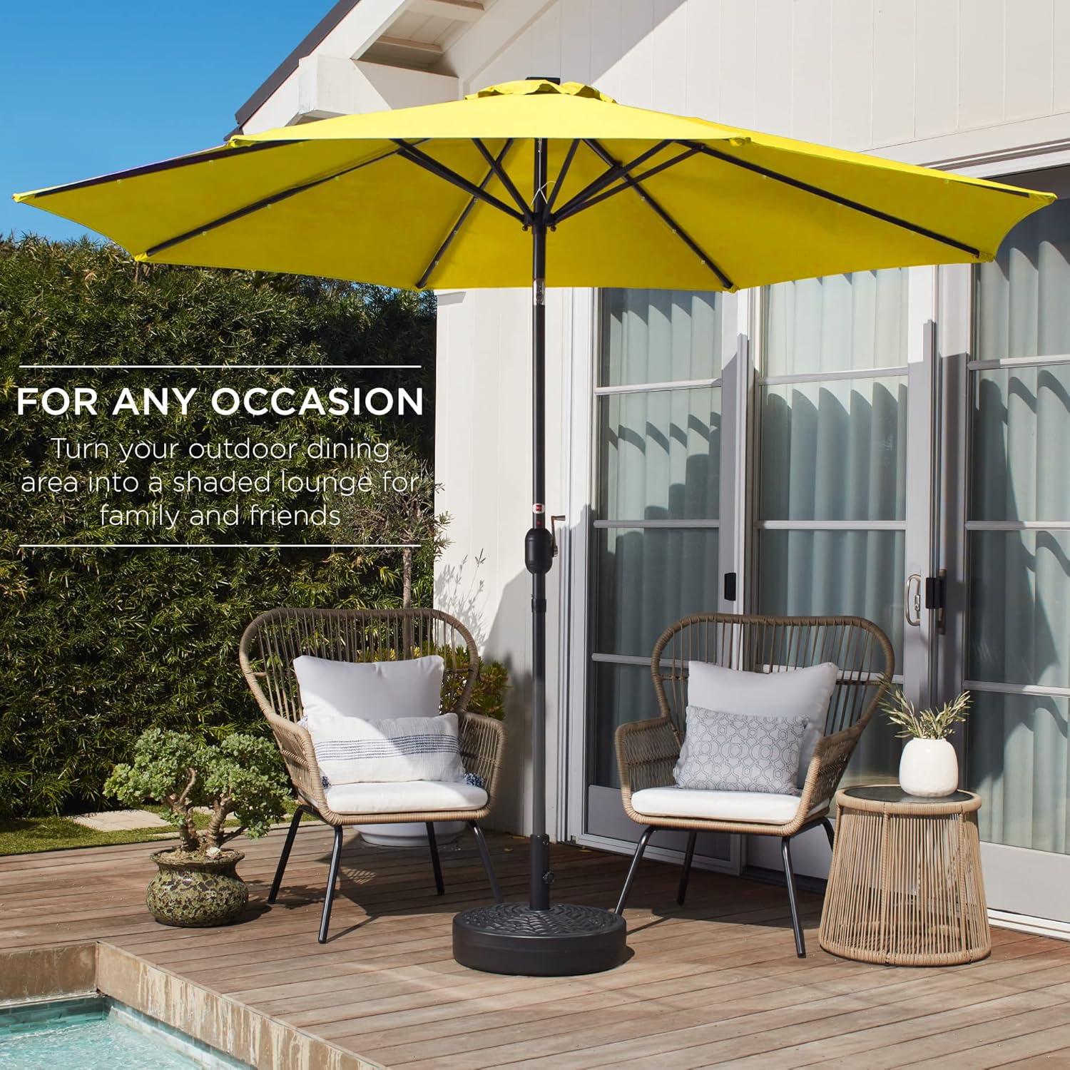 Best Choice Products 10ft Outdoor Steel Market Patio Umbrella w/ Crank, Tilt Push Button, 6 Ribs - Yellow