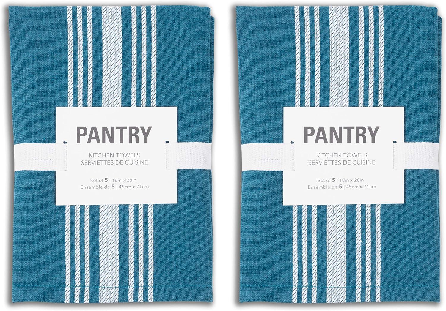KAF Home Soho Set of 10 Recycled Cotton Kitchen Towels - 18"x 28" (Teal)