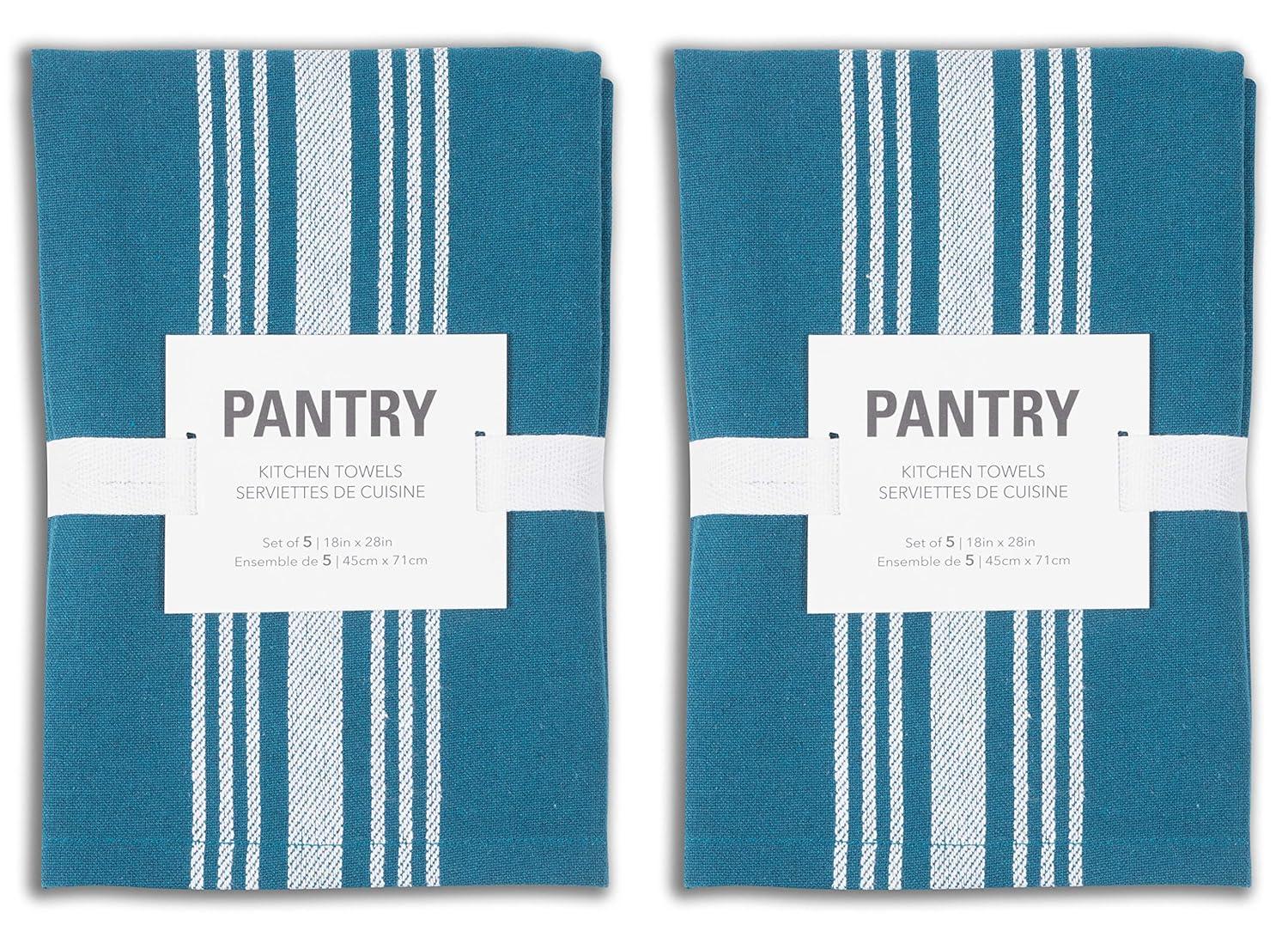 KAF Home Soho Set of 10 Recycled Cotton Kitchen Towels - 18"x 28" (Teal)