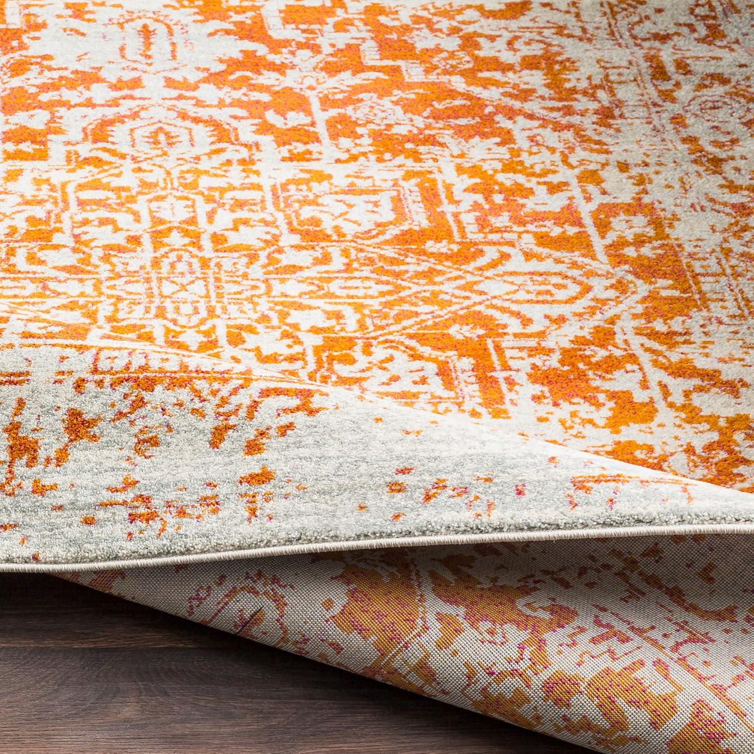 Livabliss Janine Vintage Medallion Area Rug,5'3" x 7'3",Burnt Orange