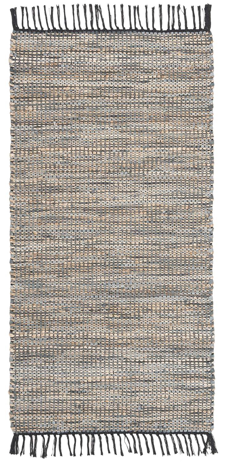 Vintage Leather VTL203 Hand Woven Indoor Accent Rug - Grey - 2'x3' - Safavieh