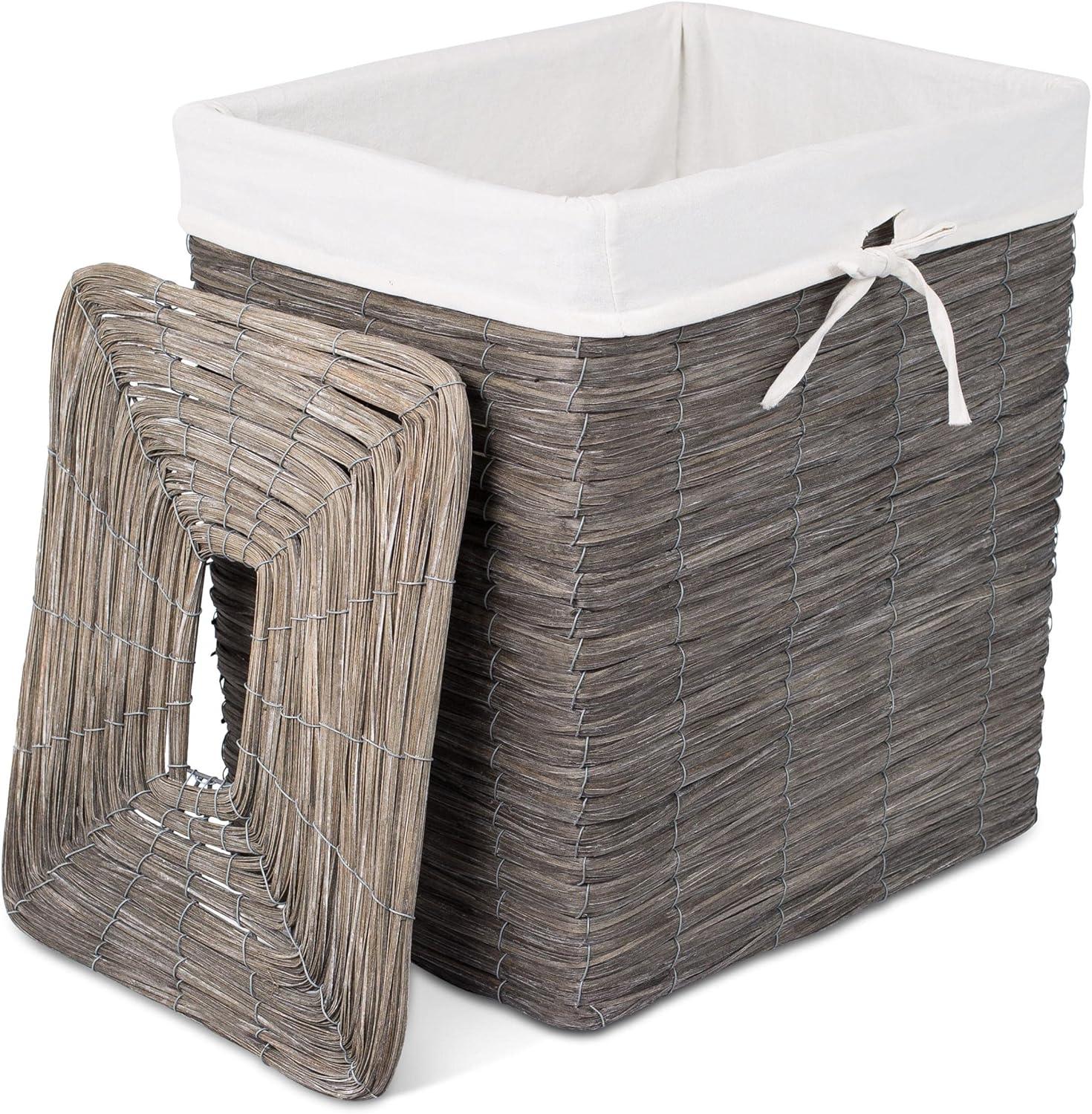 BirdRock Home Wicker Laundry Hamper with Handles