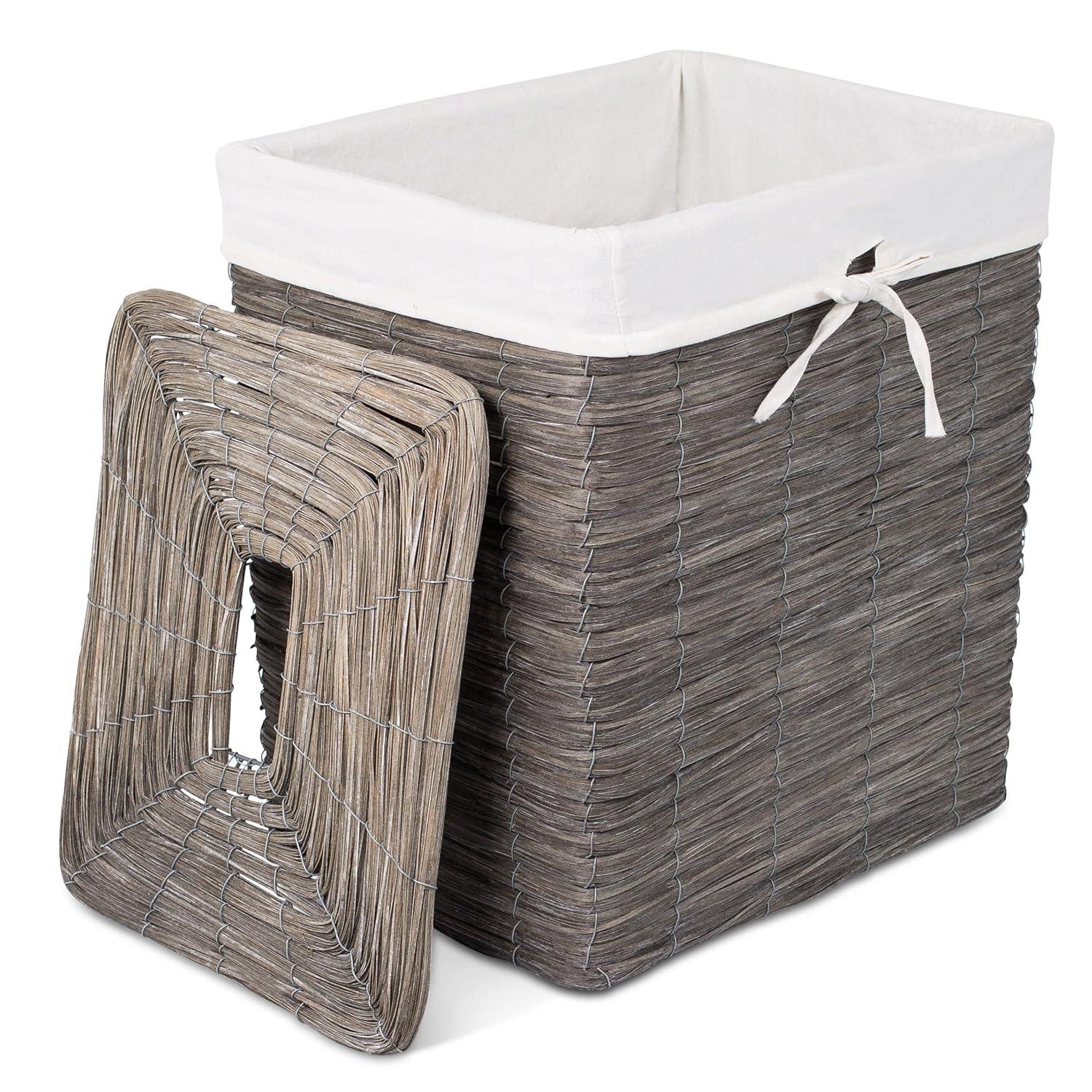 BirdRock Home Wicker Laundry Hamper with Handles