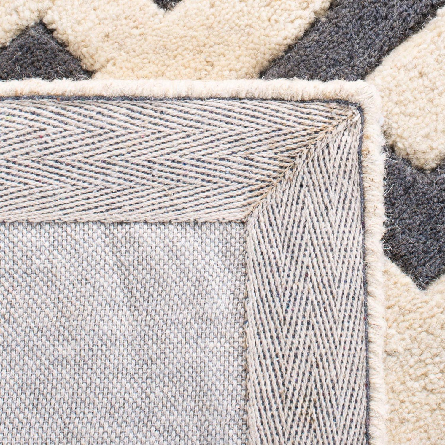 SAFAVIEH Chatham Jackson Geometric Wool Area Rug, Dark Grey/Ivory, 8' x 10'