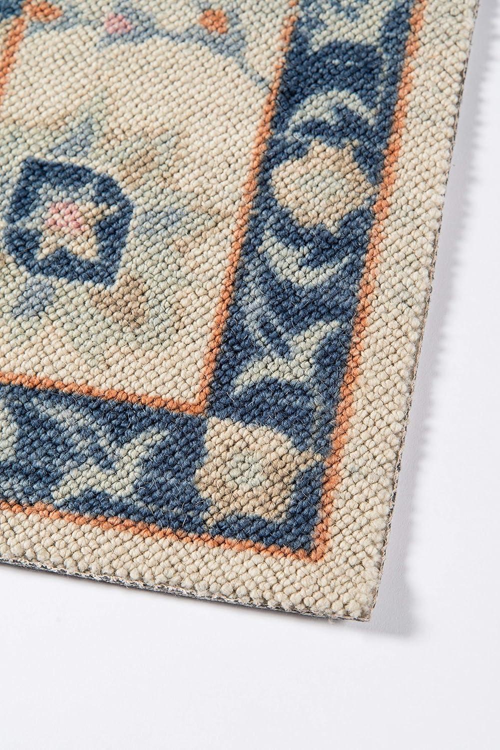 Momeni 5'3"x7'6" Anatolia Mae Medallion Machine Loomed Area Rug Navy Blue: Wool & Nylon, Low Pile, Indoor Use