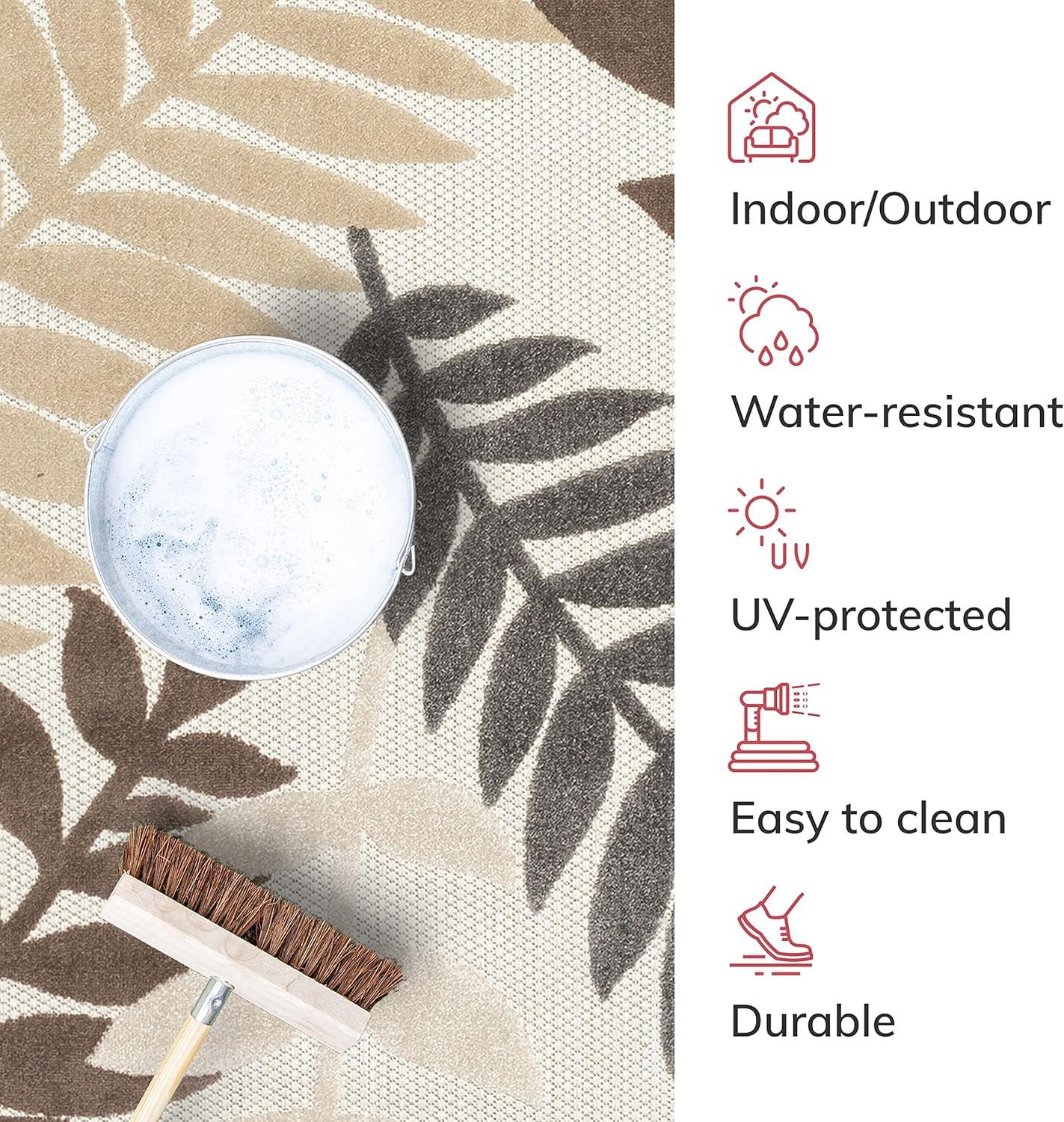 Dorado Mariah Modern Indoor / Outdoor Floral Ivory Hi-Lo Area Rug
