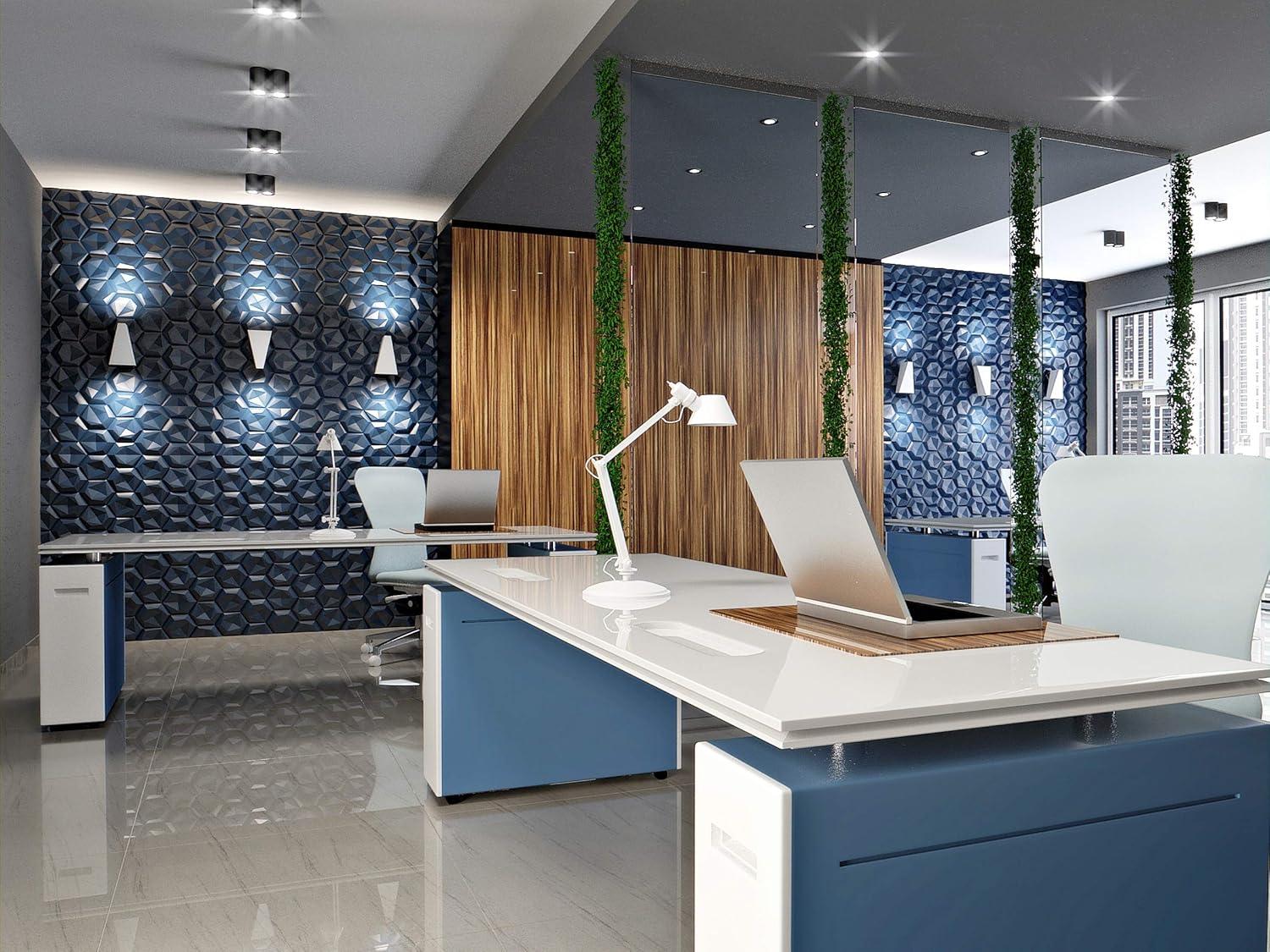 Hexagon 23.5" x 23.5" Seamless Glue-up 3D Wall Panels