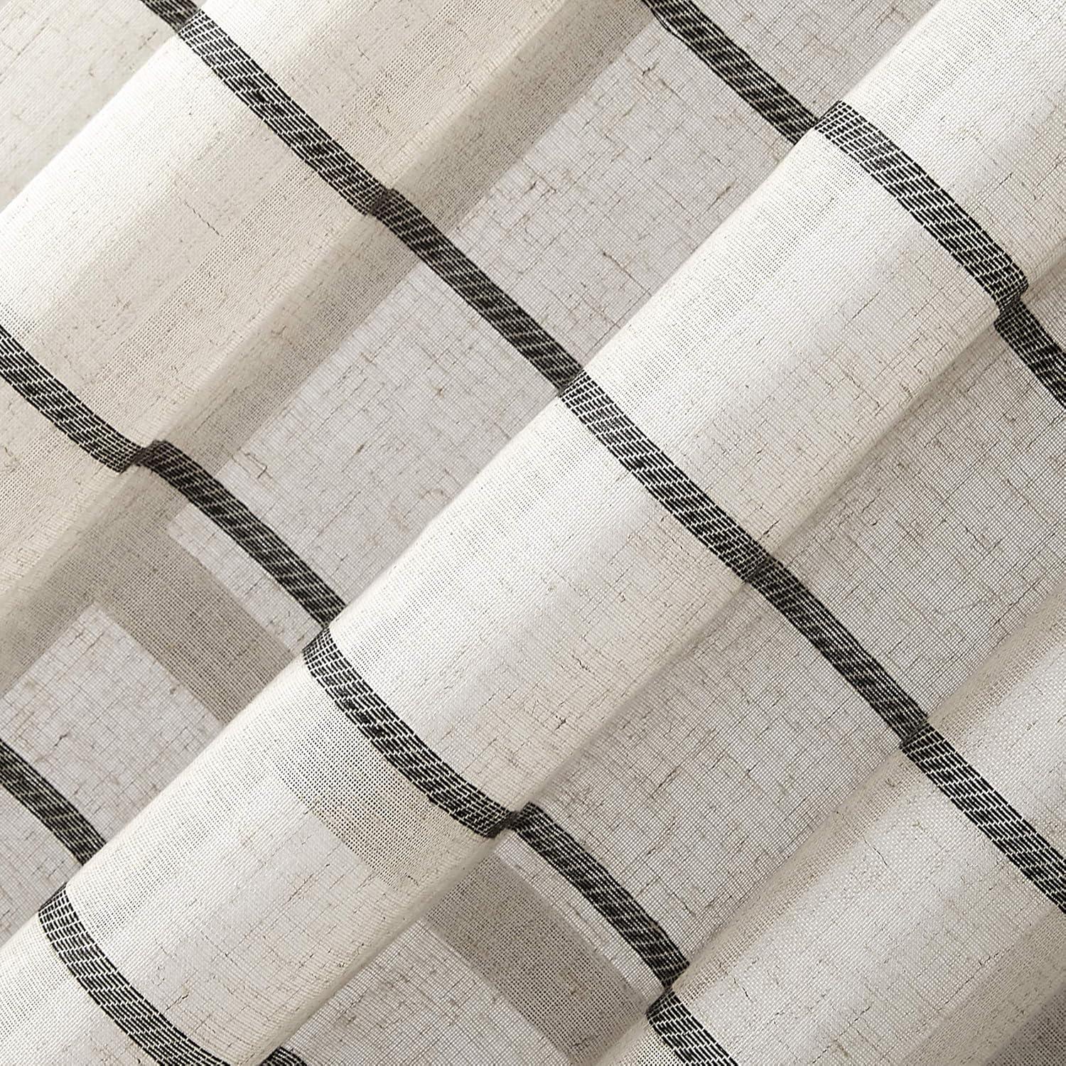Clean Window Clean Window Aso Twill Stripe Anti-Dust Linen Blend Sheer Curtain Panel