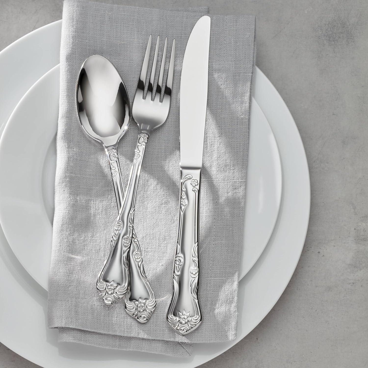 Oneida Oneida Azalea 45 Piece Everyday Flatware Set, Service For 8