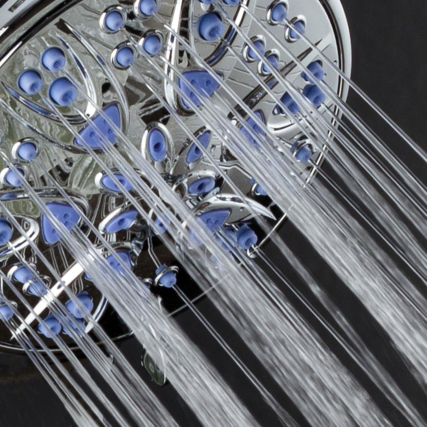 Chrome Antimicrobial 6-Setting High-Pressure Shower Head