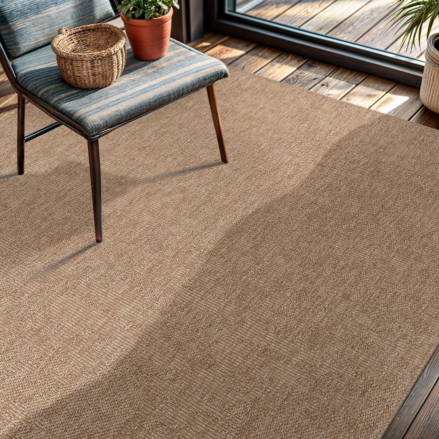 4'x6' Pata Hand Woven Chunky Jute Area Rug, Natural - JONATHAN Y