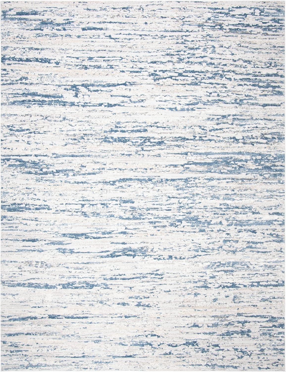 SAFAVIEH Amelia Lester Abstract Area Rug, Ivory/Blue, 10' x 14'