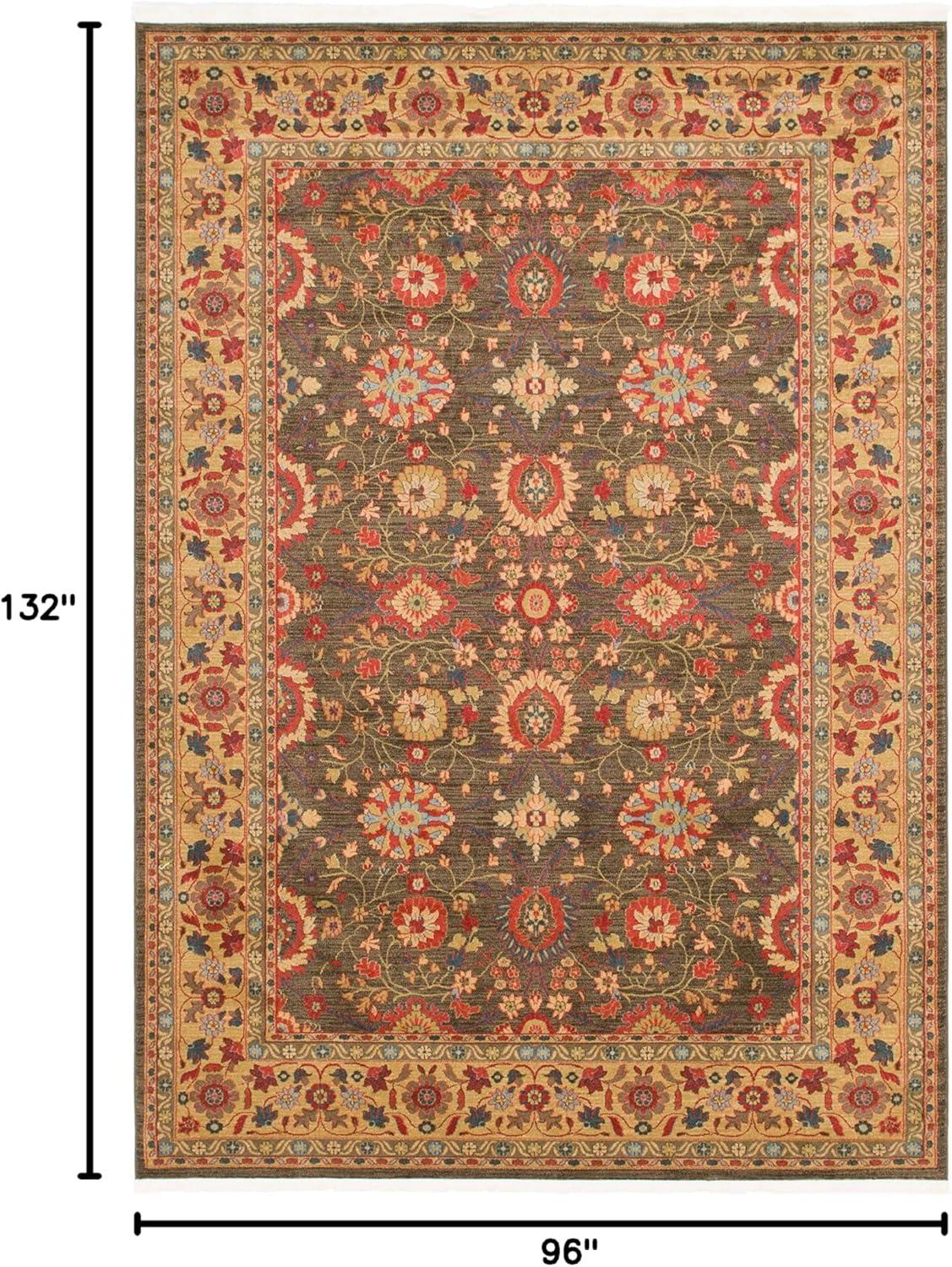 Edinburgh Monroe Red and Brown Floral 8' x 11' Area Rug