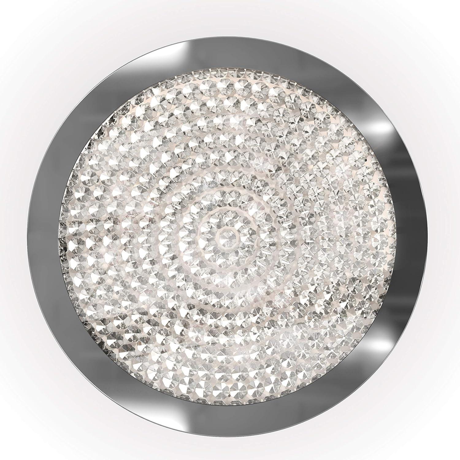 Chrome and Glass LED Flush Mount Ceiling Light