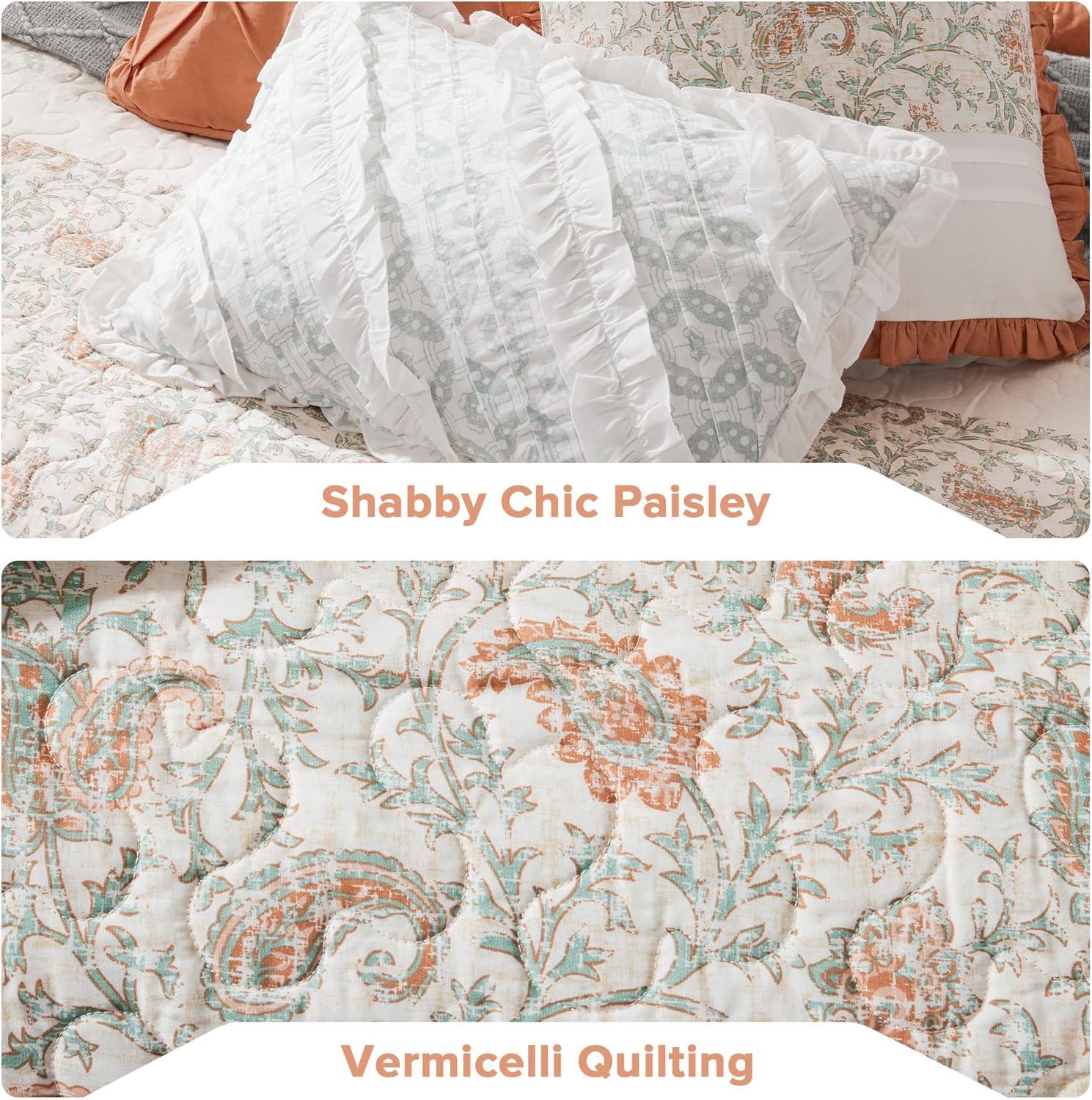 Madison Park Dawn 6 Piece Cotton Percale Quilt Set with Throw Pillows