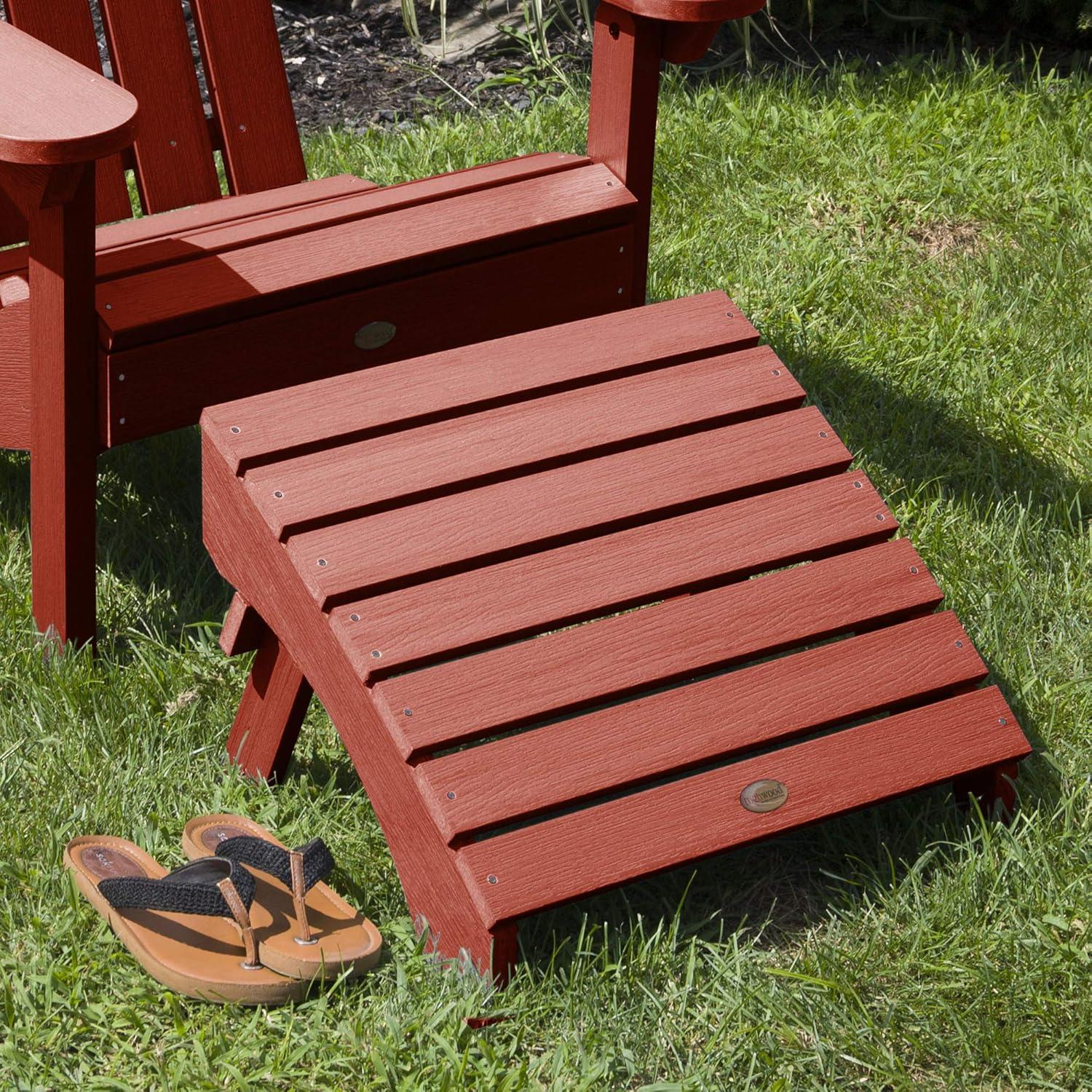 Rustic Red High-Grade Poly Lumber Folding Ottoman