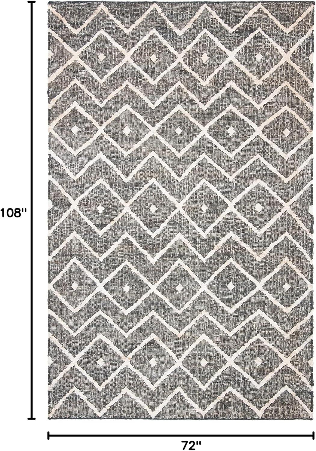 Kilim KLM750 Hand Loomed Area Rug - Charcoal/Natural - 6'x9' - Safavieh.