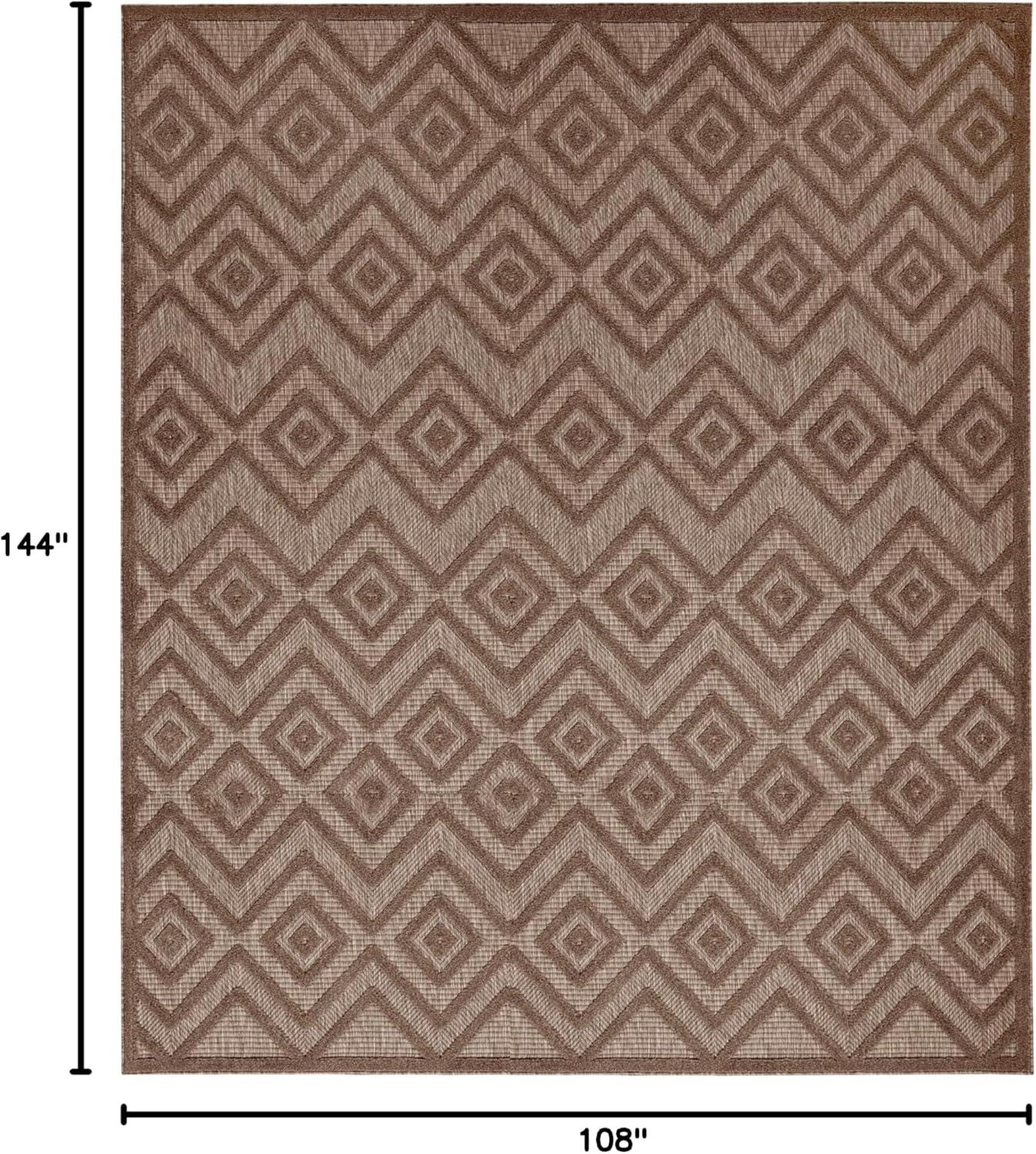 Nourison Versatile Solid Diamond Indoor Outdoor Flatweave Area Rug