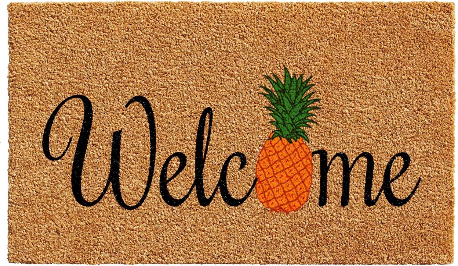 Pineapple Welcome Coir Outdoor Doormat 17" x 29"