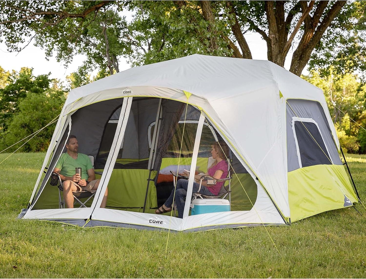 Core Equipment 10 Person Instant Cabin Tent with Screen Room - Green