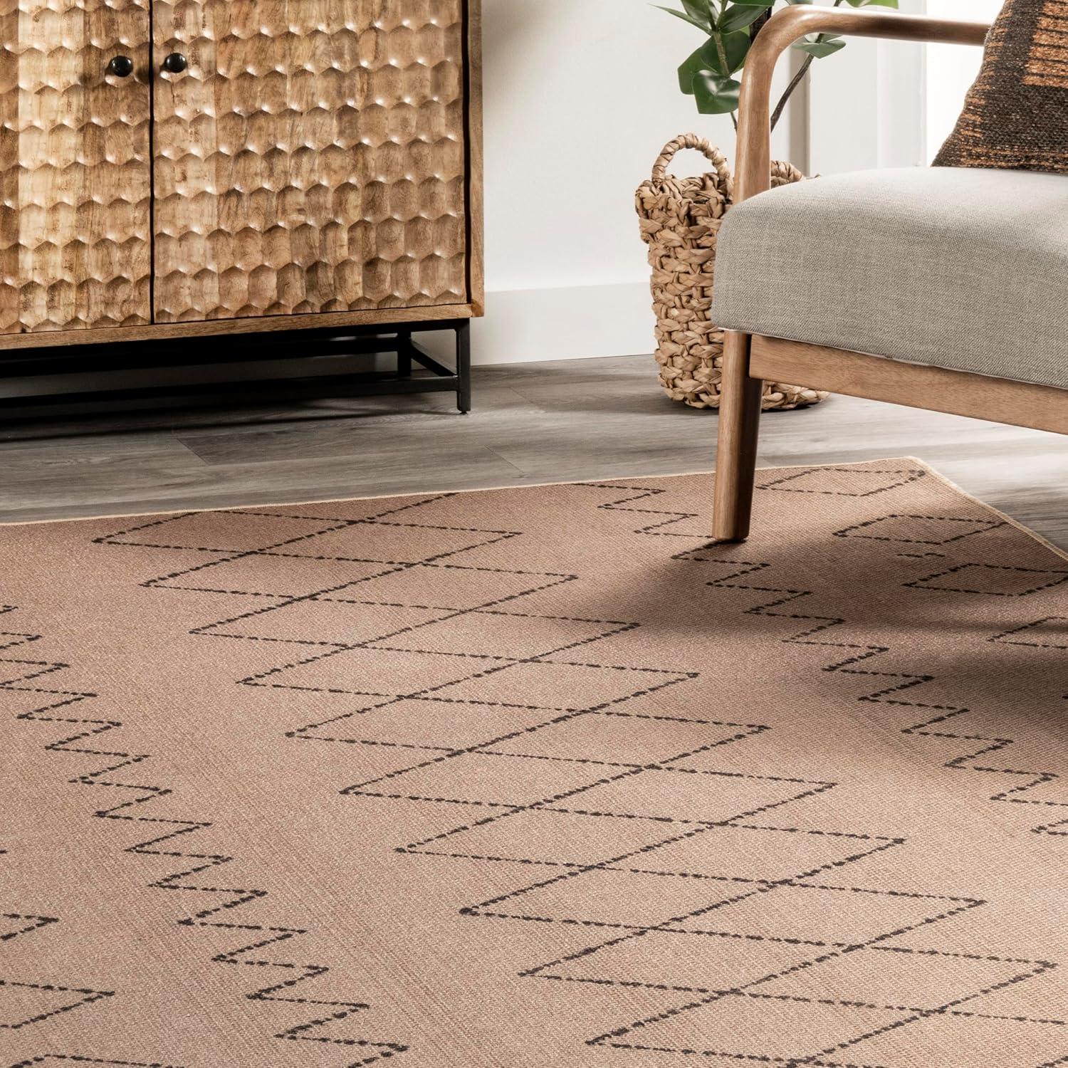 Nuloom Geometric Easy-Jute Machine Washable Indoor Area Rug