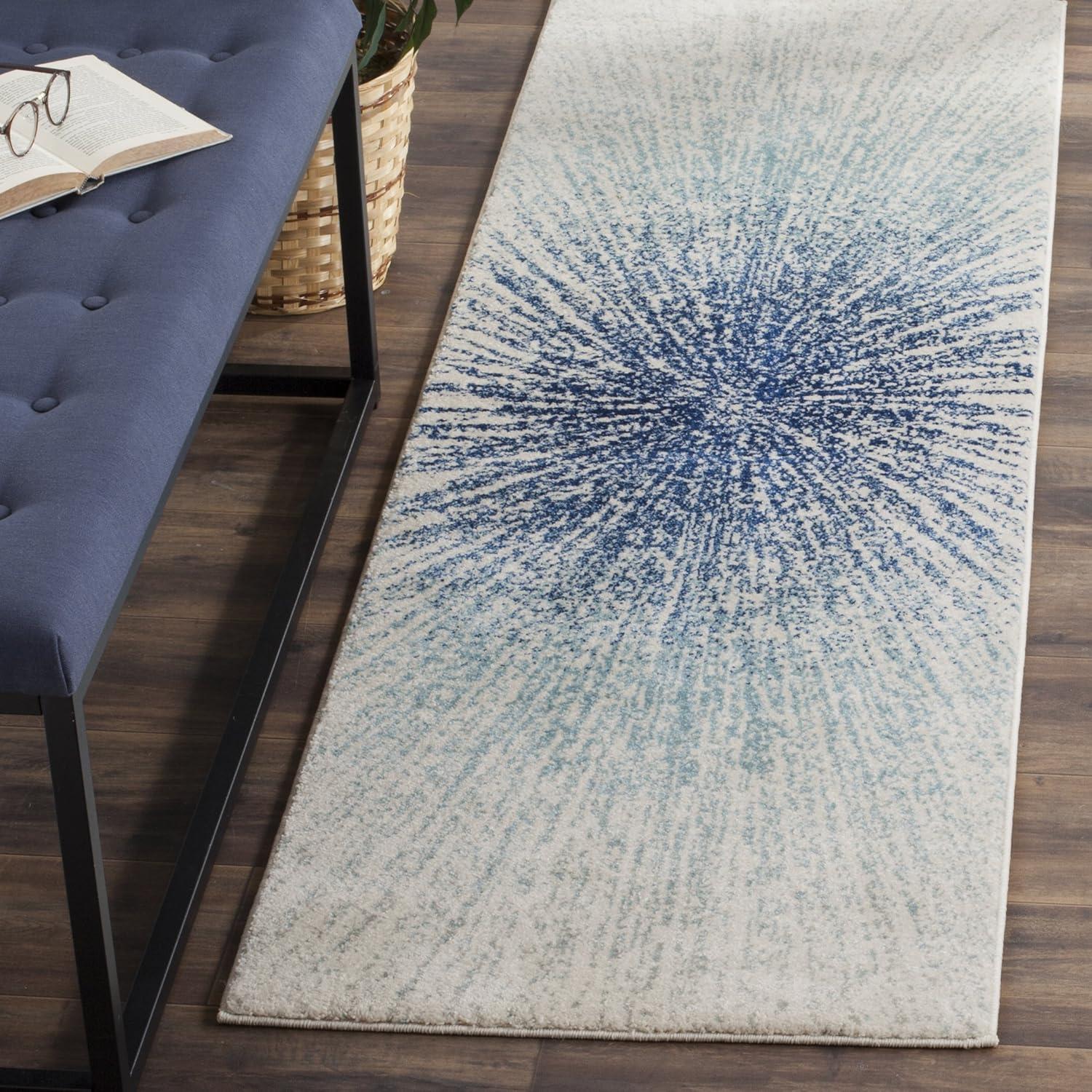 Evoke EVK228 Power Loomed Indoor Area Rug - Royal/Ivory - 11'x15' - Safavieh