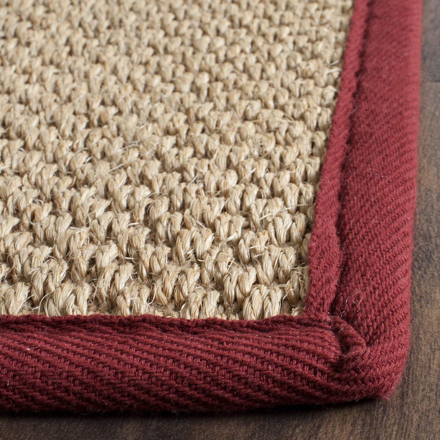 Natural Fiber NF141 Power Loomed Area Rug - Maize/Burgundy - 6'x9' - Safavieh.