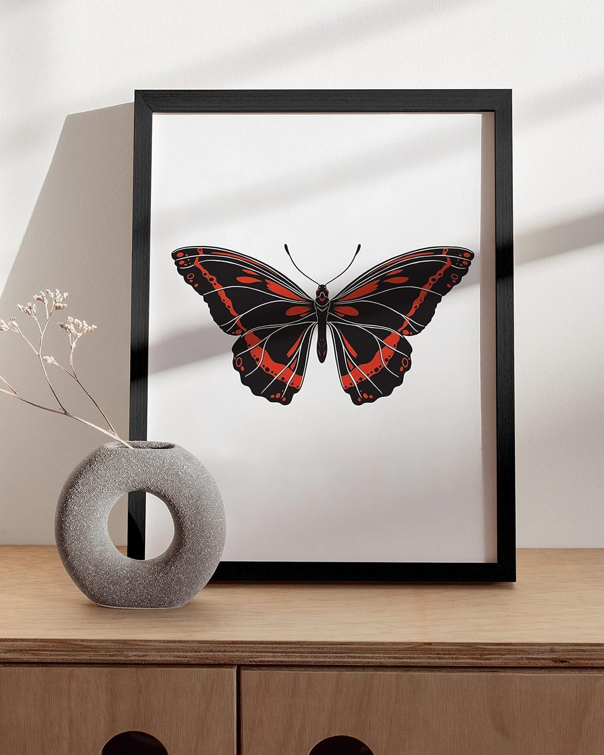 Haus and Hues Butterfly Art Wall Decor - Butterfly Prints Wall Art Modern Aesthetic Pictures for Wall, Moth Art Aesthetic Photos or Butterfly Pictures Wall Decor Moth Poster Wall Art (Unframed, 12x16)
