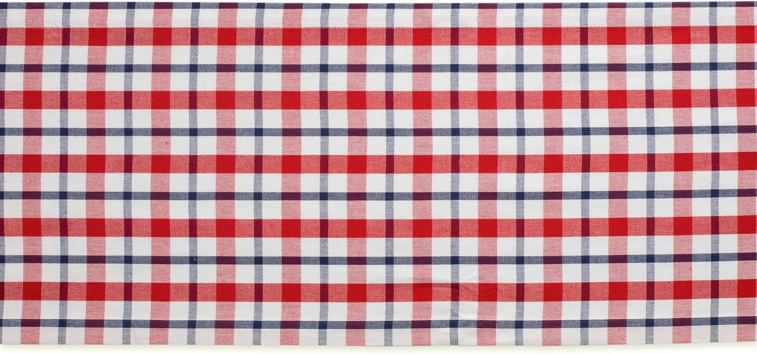 14 x 72 in. Red White and Blue Cotton Plaid Table Runner