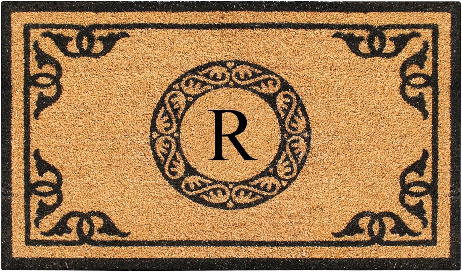 A1HC First Impression Hand Crafted by Artisans Geneva Monogrammed Entry Doormat, 24"X39" R