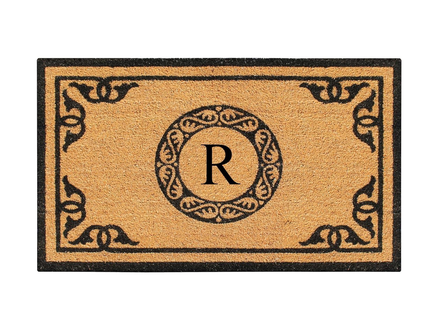 A1HC First Impression Hand Crafted by Artisans Geneva Monogrammed Entry Doormat, 24"X39" R