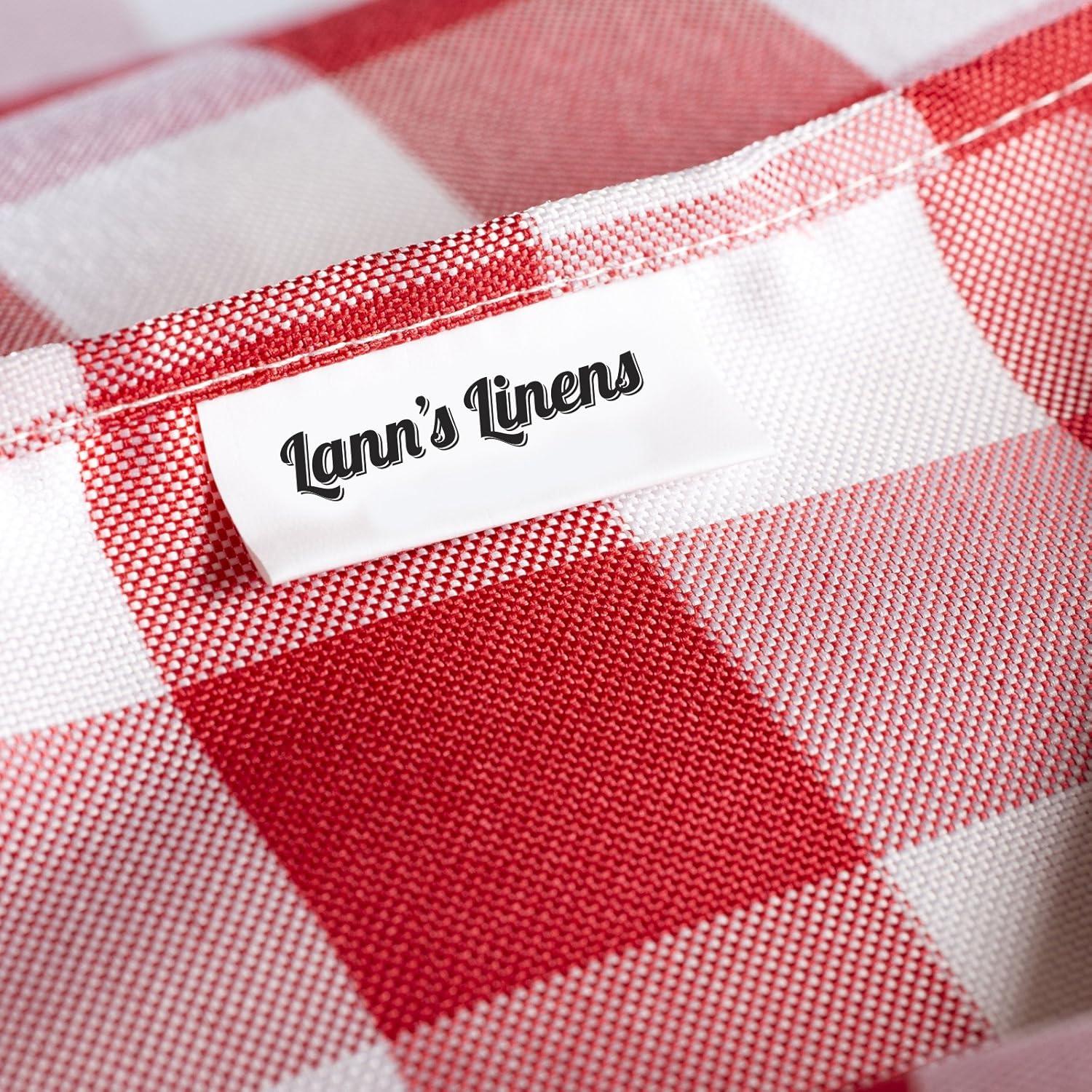 Red and White Gingham Checkered Polyester Tablecloth