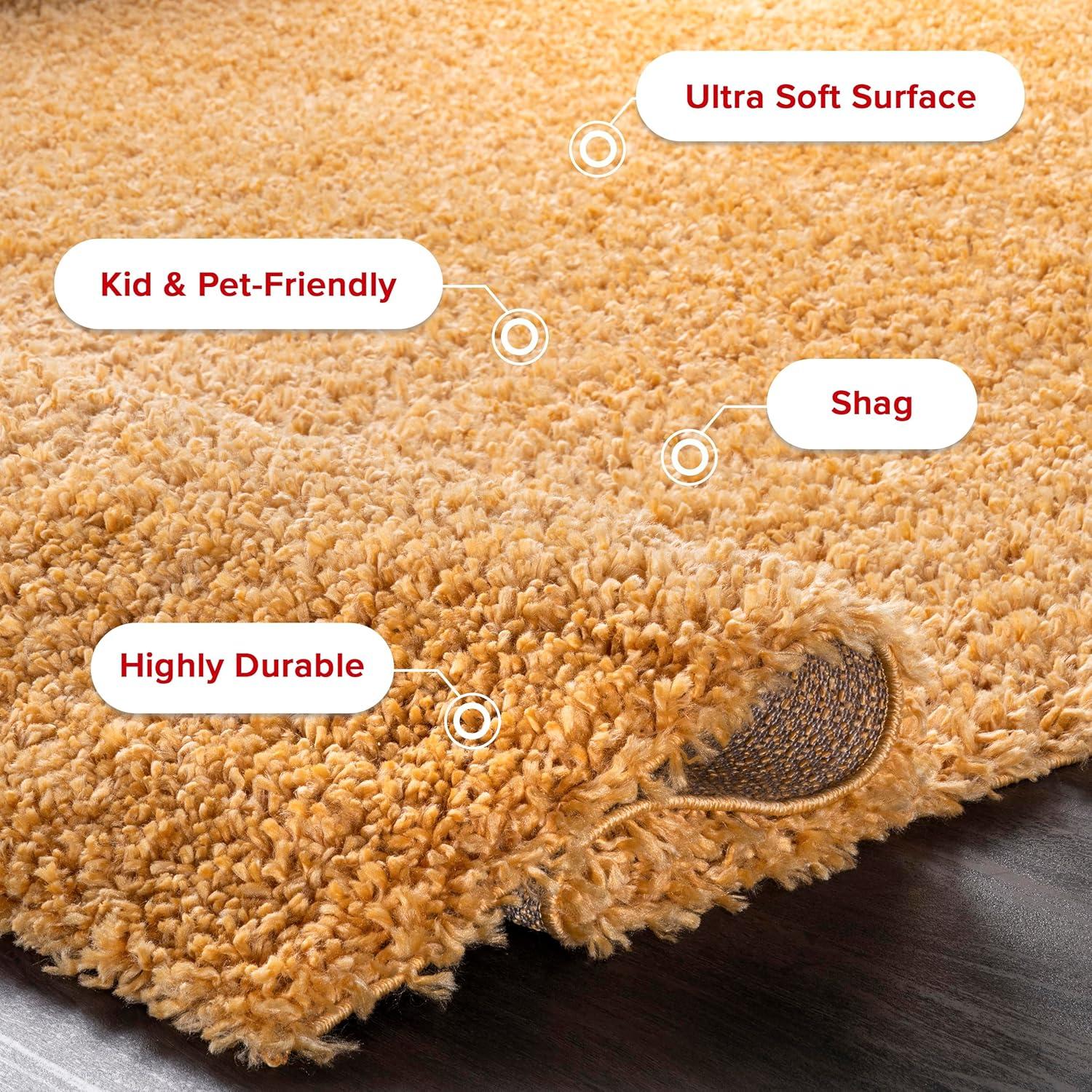 Nuloom Kara Solid 5x8 Shag Indoor Area Rug for Living Room Bedroom Dining Room Nursery, Yellow
