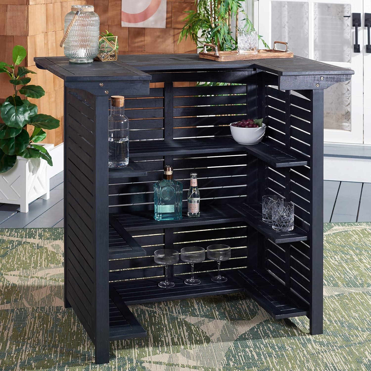 Monterey Patio Outdoor Bar Table - Black - Safavieh