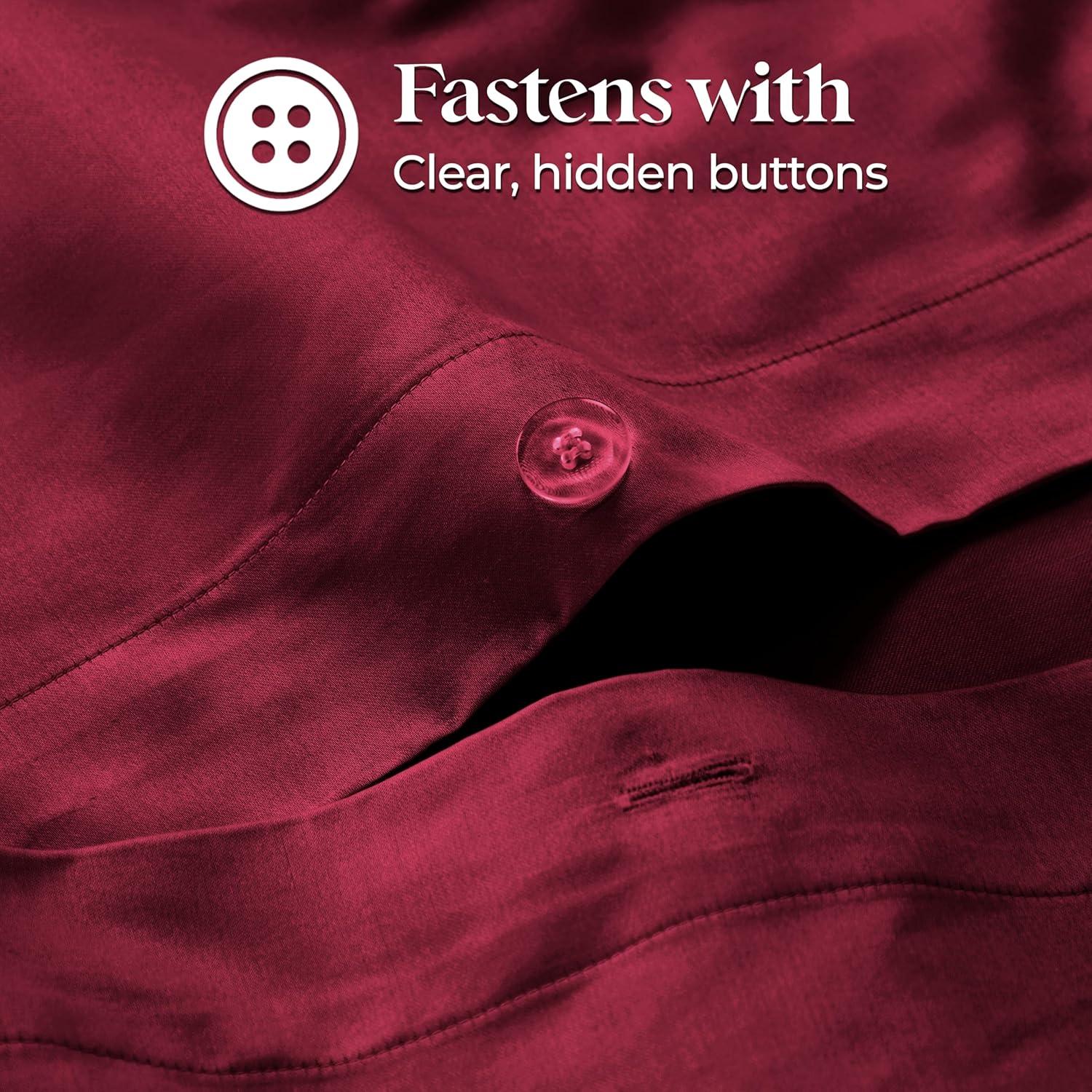 Superior Egyptian Cotton Duvet Cover Set, Full/ Queen, Burgundy