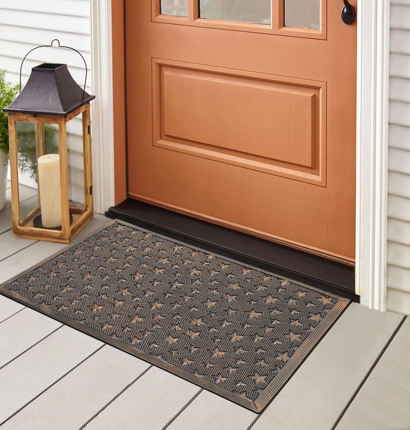 A1HC Good Luck Design Rubber Pin Welcome Door Mats 24"x36" for Outdoor Entrance, Fun Designed Doormat, Welcome Mats for Front Door Non-Slip Backing Rubber Doormat for Indoor Outdoor Use