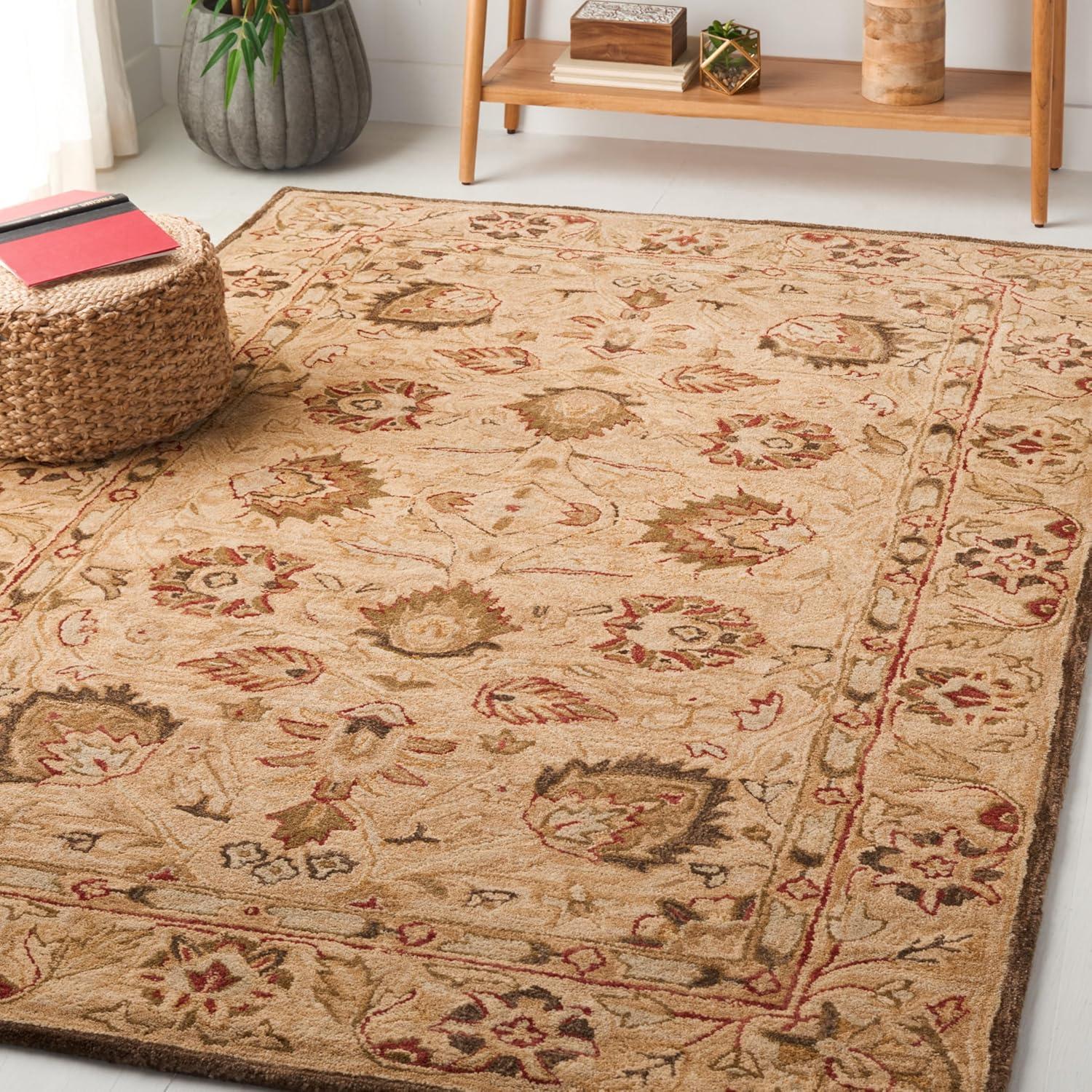 SAFAVIEH Anatolia Venice Floral Wool Area Rug, Beige/Beige, 5' x 8'