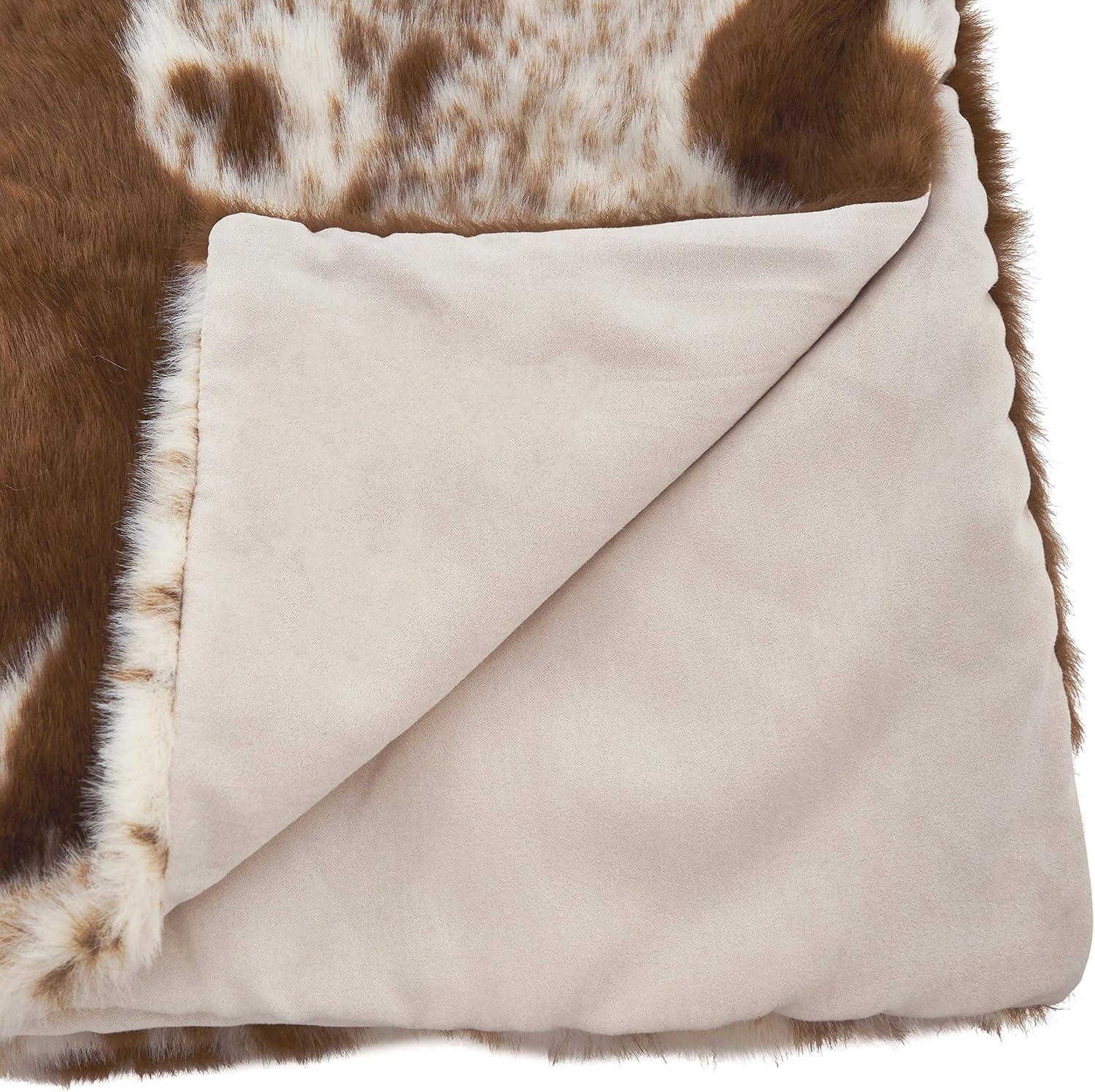 Saro Lifestyle Faux Fur Cow Hide Throw