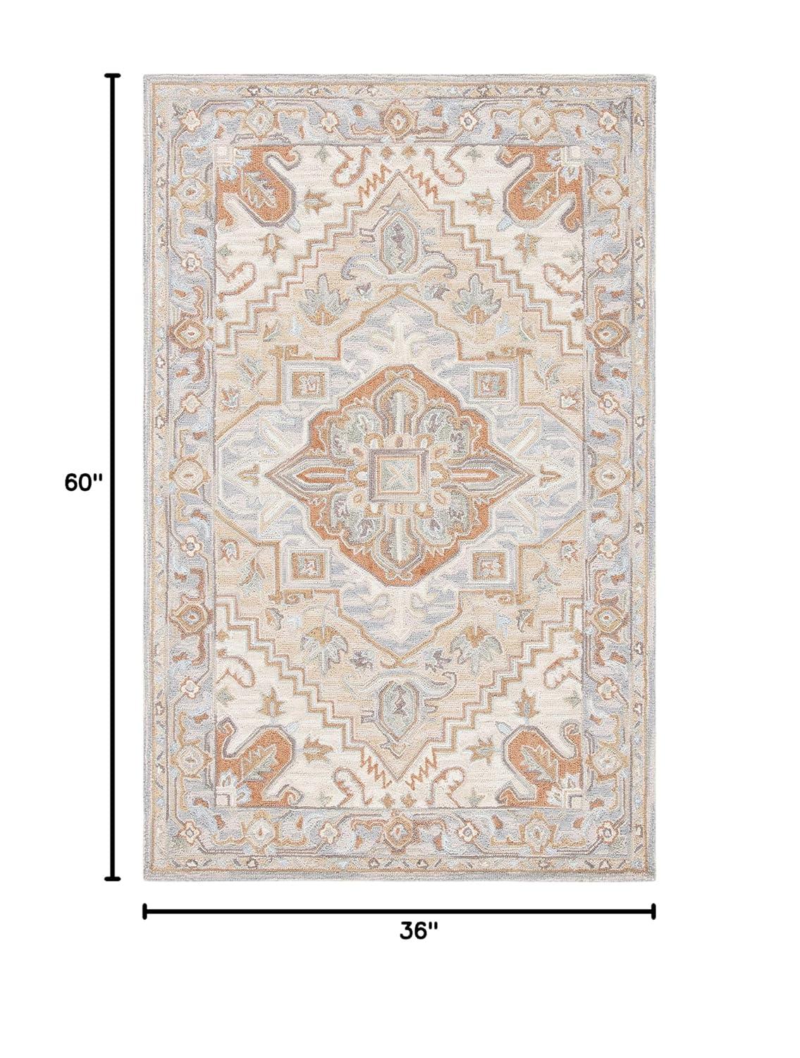 Heritage HG920 Hand Loomed Area Rug - Beige/Grey - 3'x5' - Safavieh.
