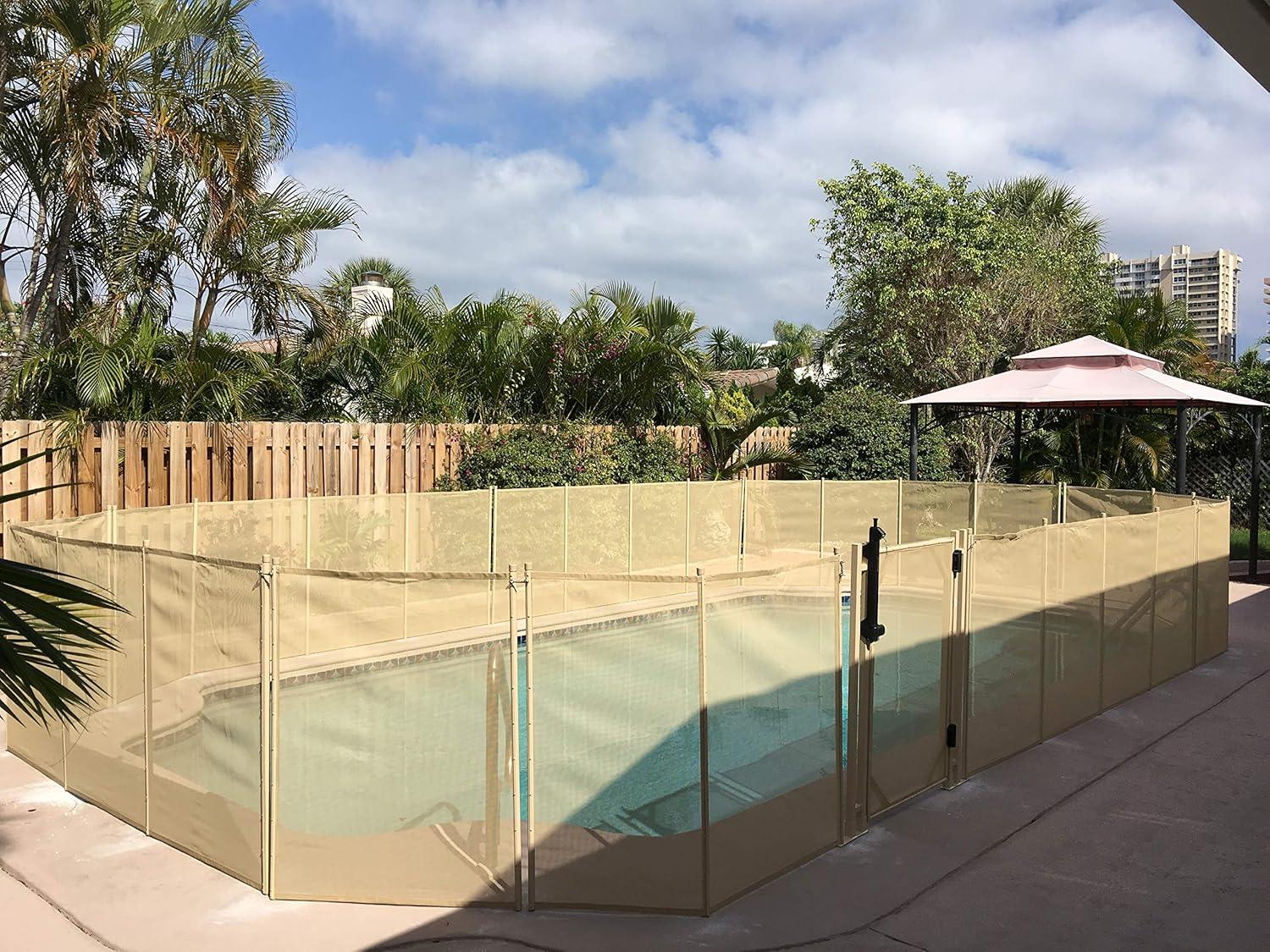 WaterWarden 4' x 30" Inground Pool Safety Gate, Self-Closing, Beige