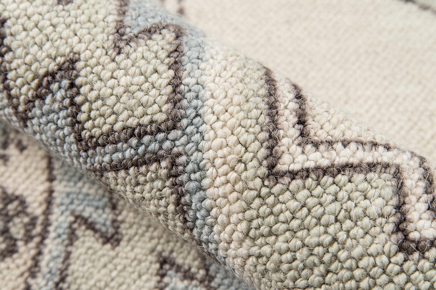 3'3"x5' Medallion Loomed Accent Rug Light Blue - Momeni: Traditional Wool & Nylon, Low Pile, Indoor Rectangle Rug